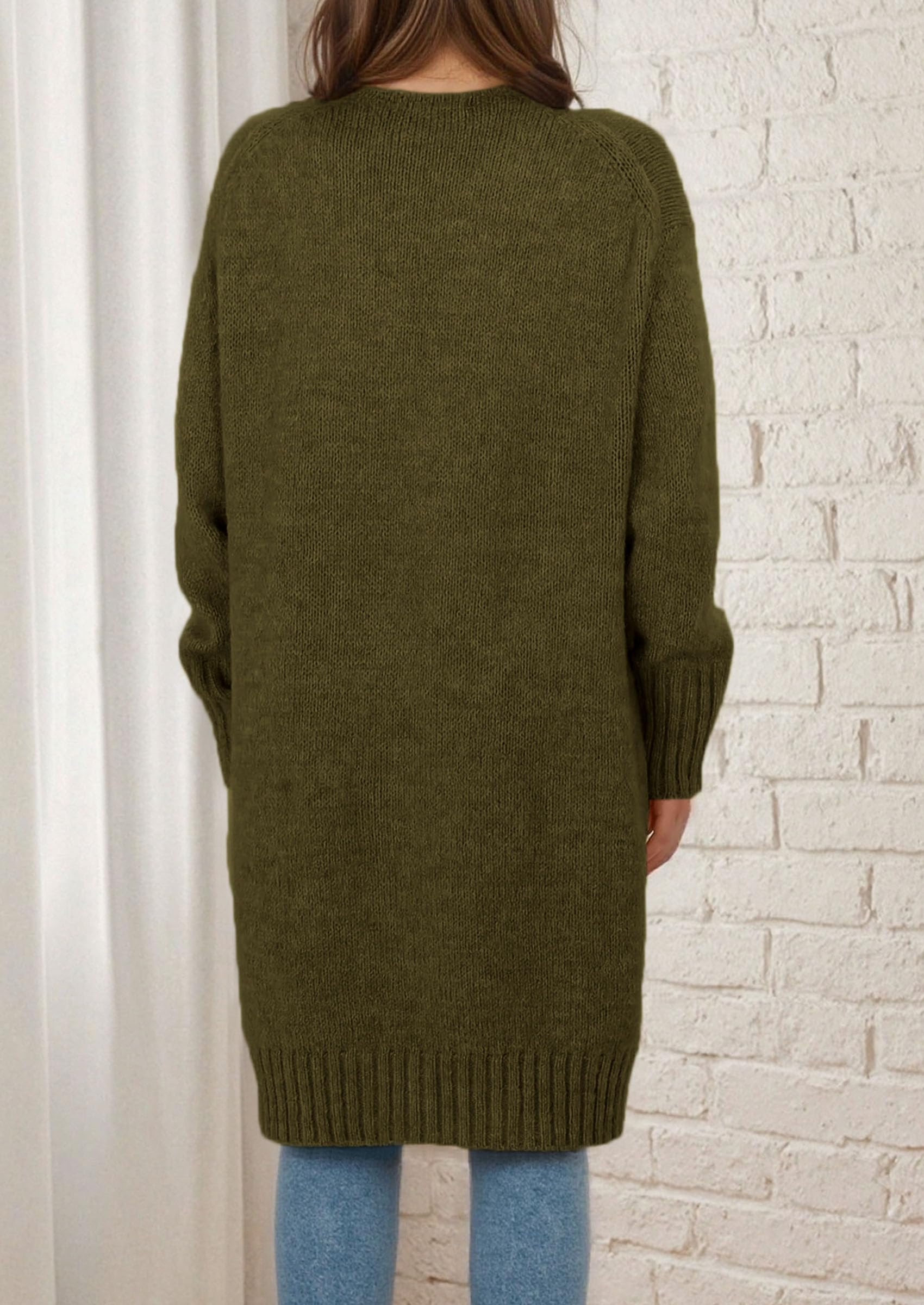 PRETTYGARDEN Fall Long Sleeve Cardigan Sweaters for Women Trendy Winter Open Front Loose Knitted Cardigans with Pockets