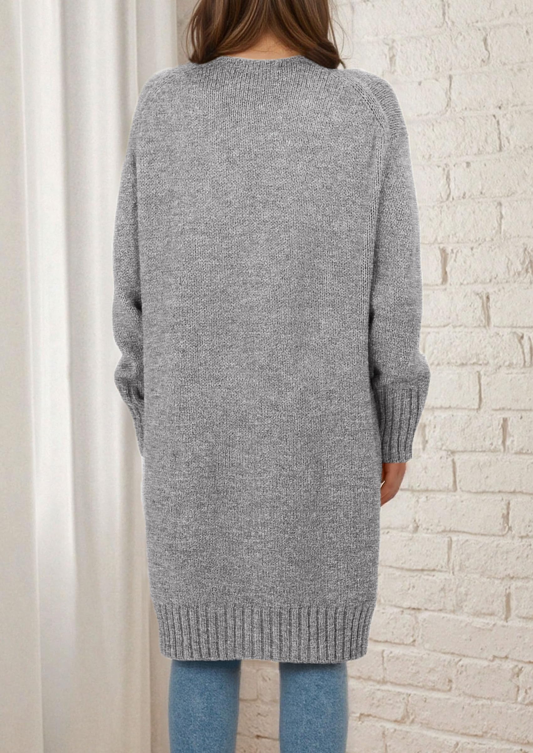 PRETTYGARDEN Fall Long Sleeve Cardigan Sweaters for Women Trendy Winter Open Front Loose Knitted Cardigans with Pockets