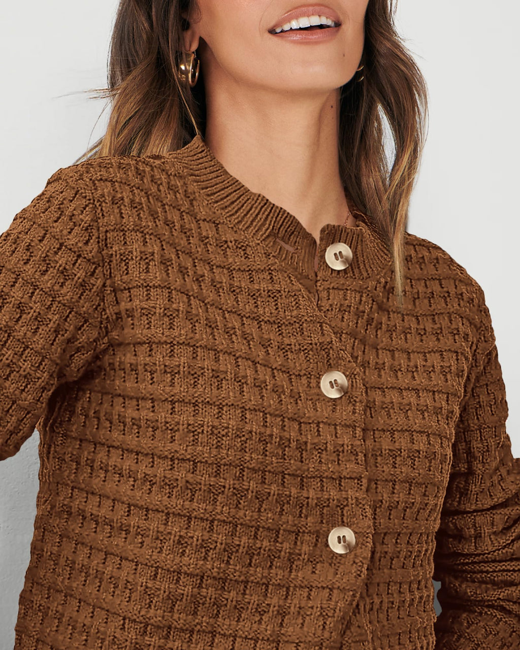 PRETTYGARDEN Women's Knit Cardigan Sweaters Casual Long Sleeve Open Front Button Down Trendy Jackets Outerwear