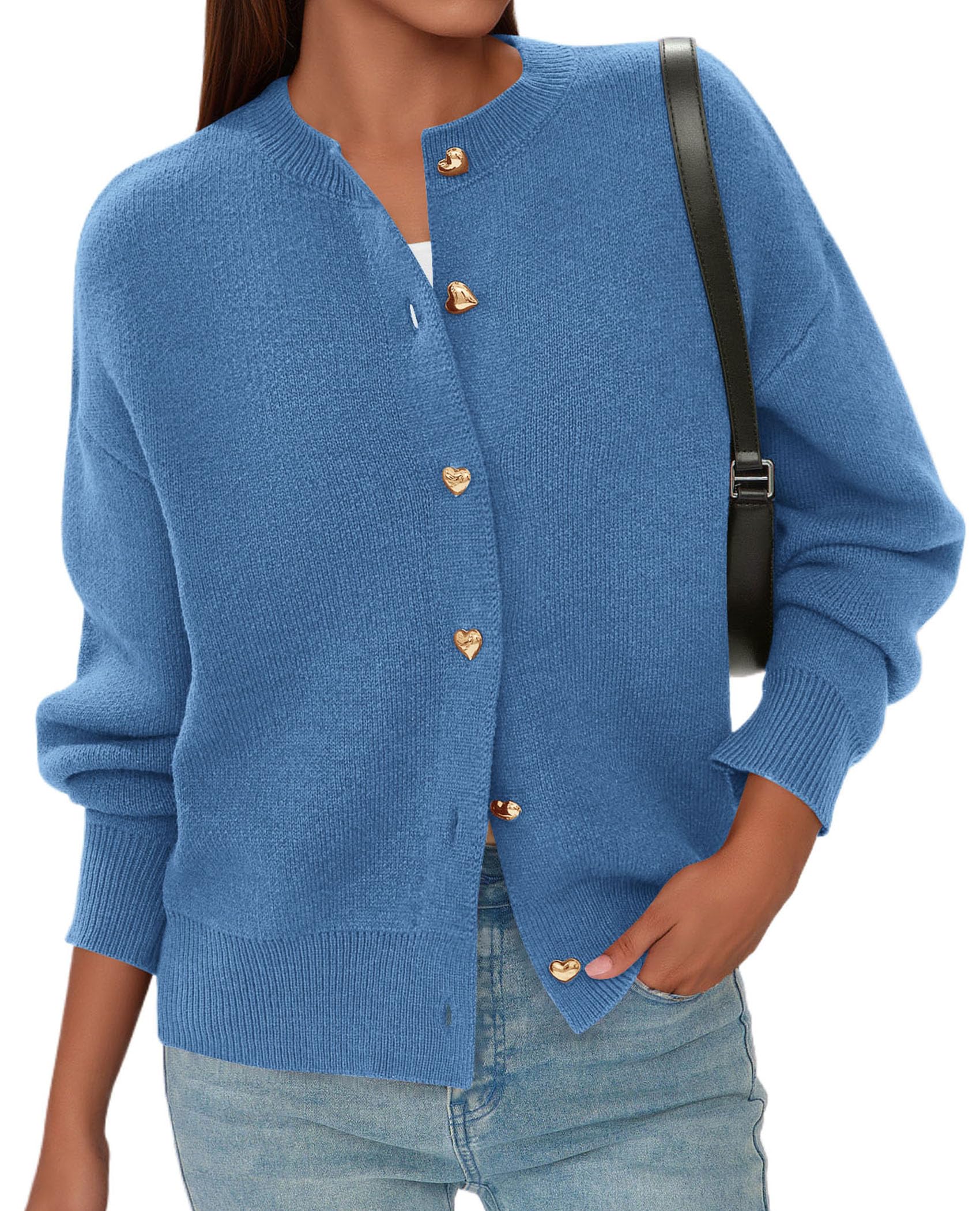 PRETTYGARDEN Cardigan for Women Fall Fashion Long Sleeve Trendy Button Down Work Office Sweaters Cute Winter Jacket