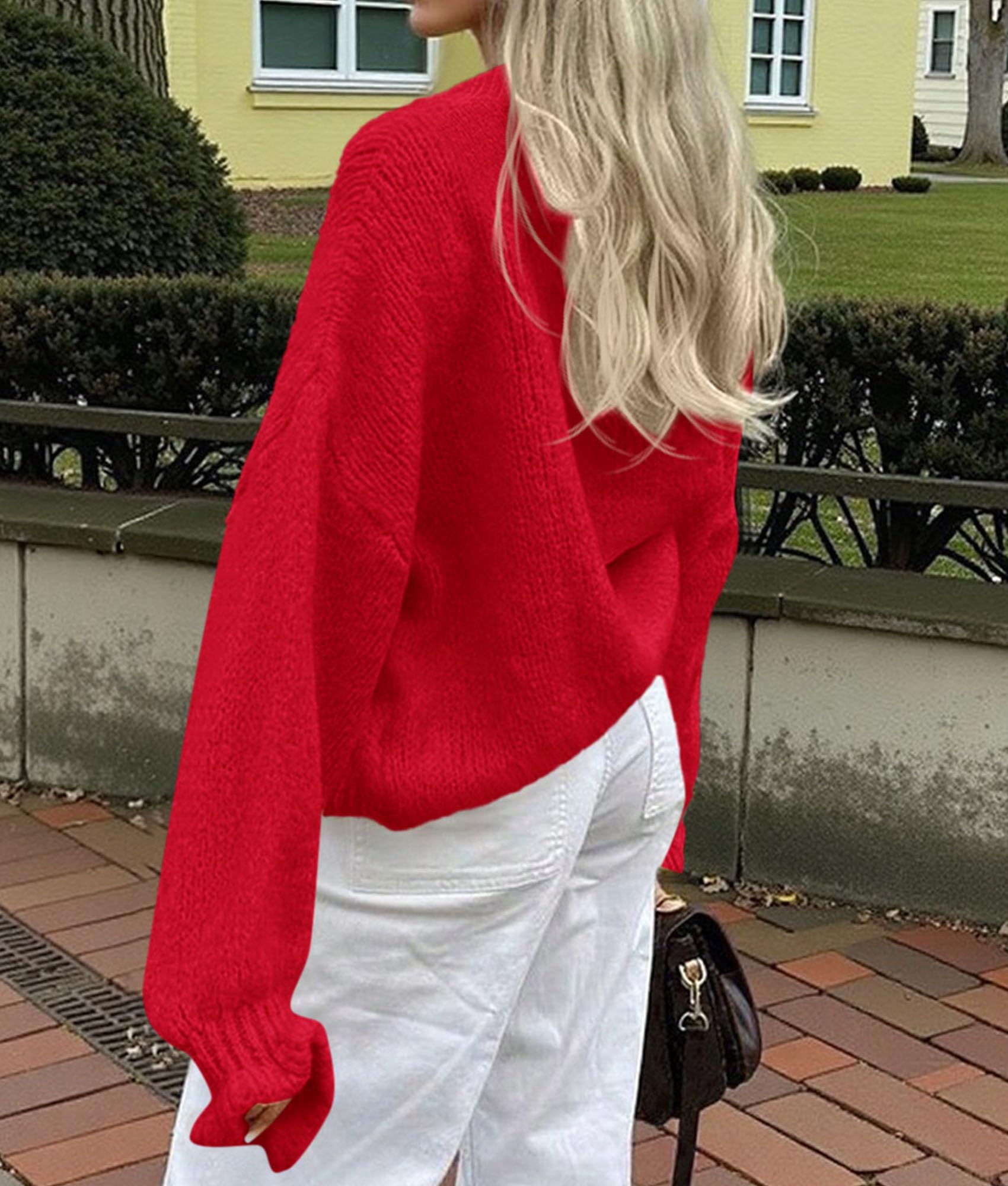 PRETTYGARDEN Womens Cropped Cardigans Trendy Ruffle Open Front Chunky Knit Sweater Oversized Button Down Fall Clothes