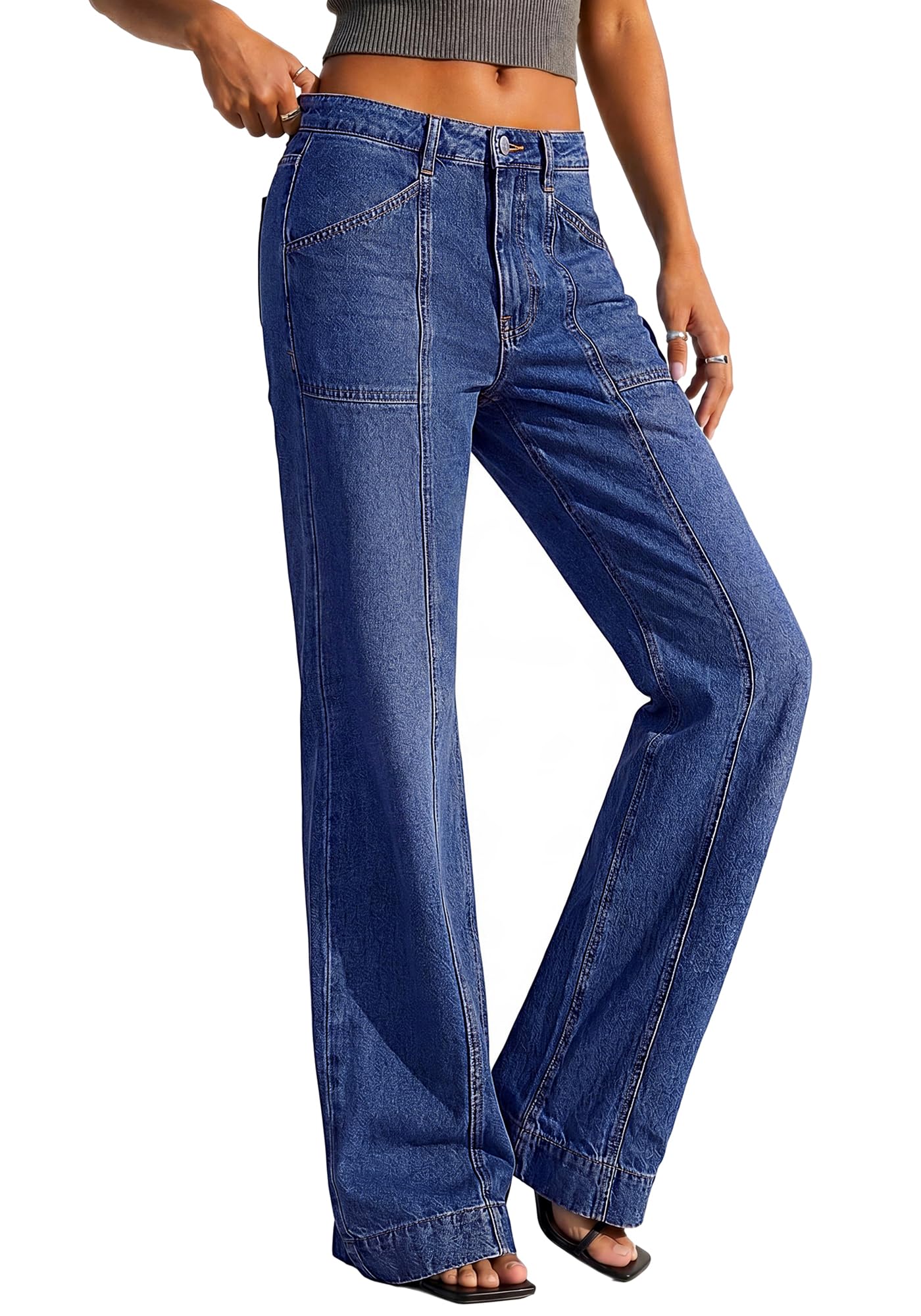 BTFBM Straight Leg Jeans for Women Stretchy Curve Appeal Pants Front Seam, Little Flare Bootcut Jean, High Waisted Denim Pockets, Travel Airport Outfits, Trendy Fall Fashion Clothing