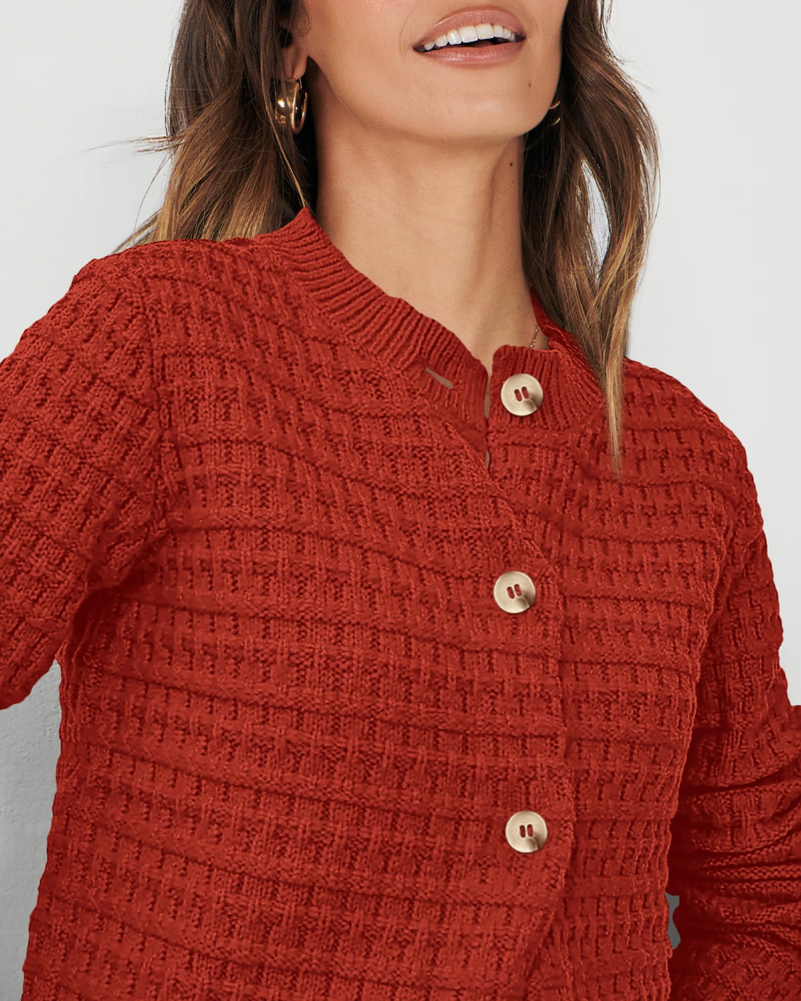 PRETTYGARDEN Women's Knit Cardigan Sweaters Casual Long Sleeve Open Front Button Down Trendy Jackets Outerwear