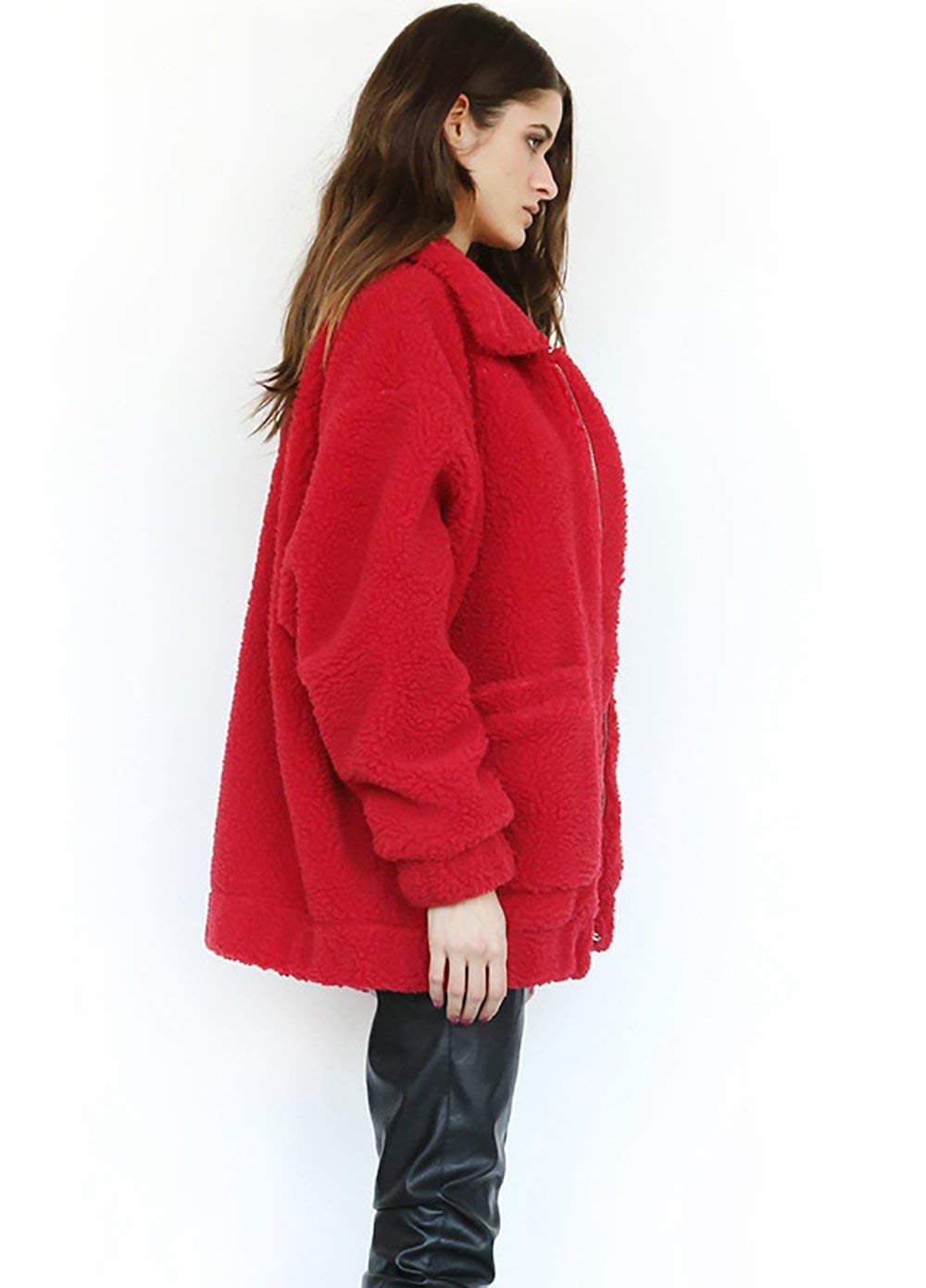 PRETTYGARDEN Women's Fashion Winter Coats Sherpa Fleece Faux Fur Shearling Oversized Trendy Jackets Warm Outerwear Clothing