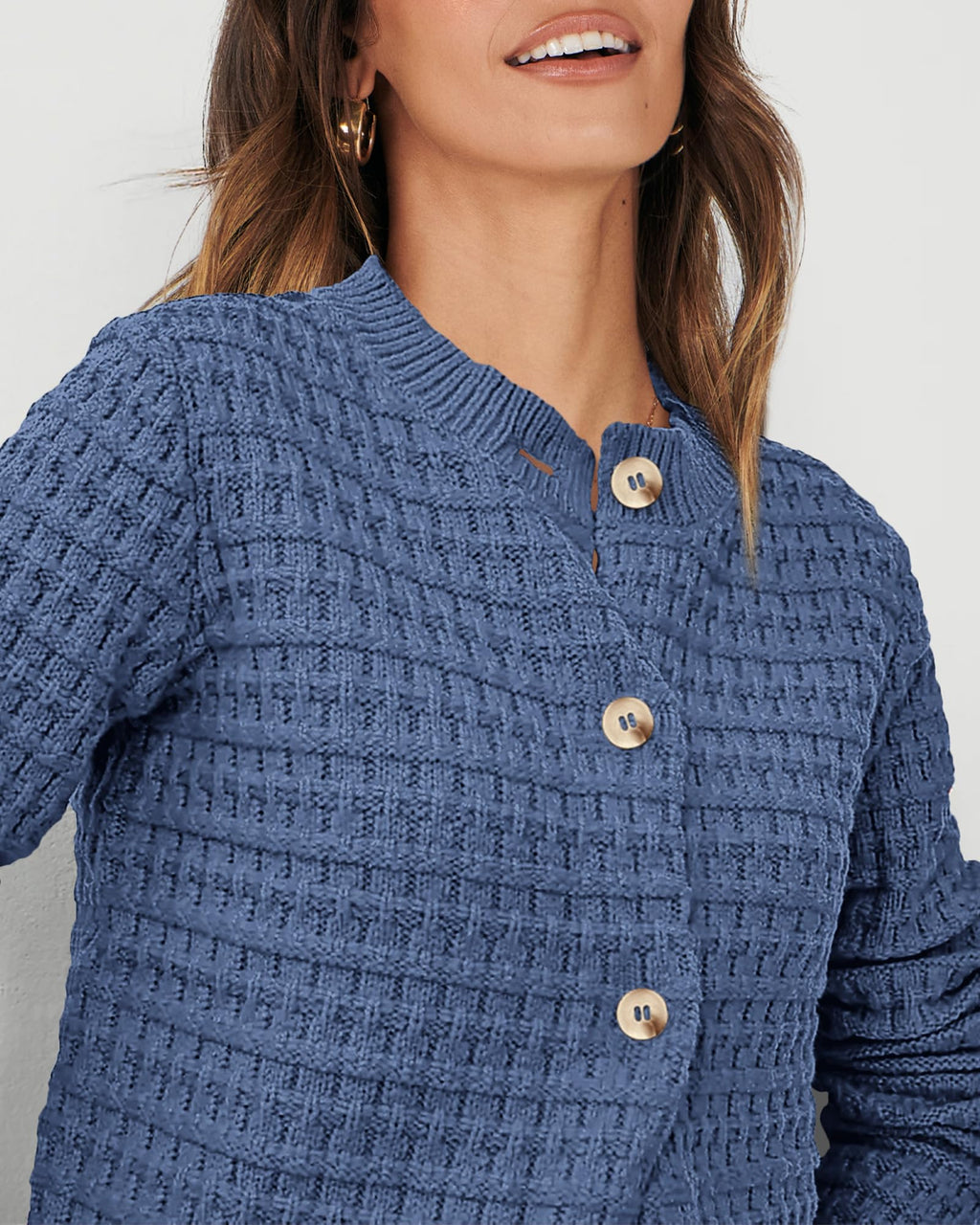 PRETTYGARDEN Women's Knit Cardigan Sweaters Casual Long Sleeve Open Front Button Down Trendy Jackets Outerwear