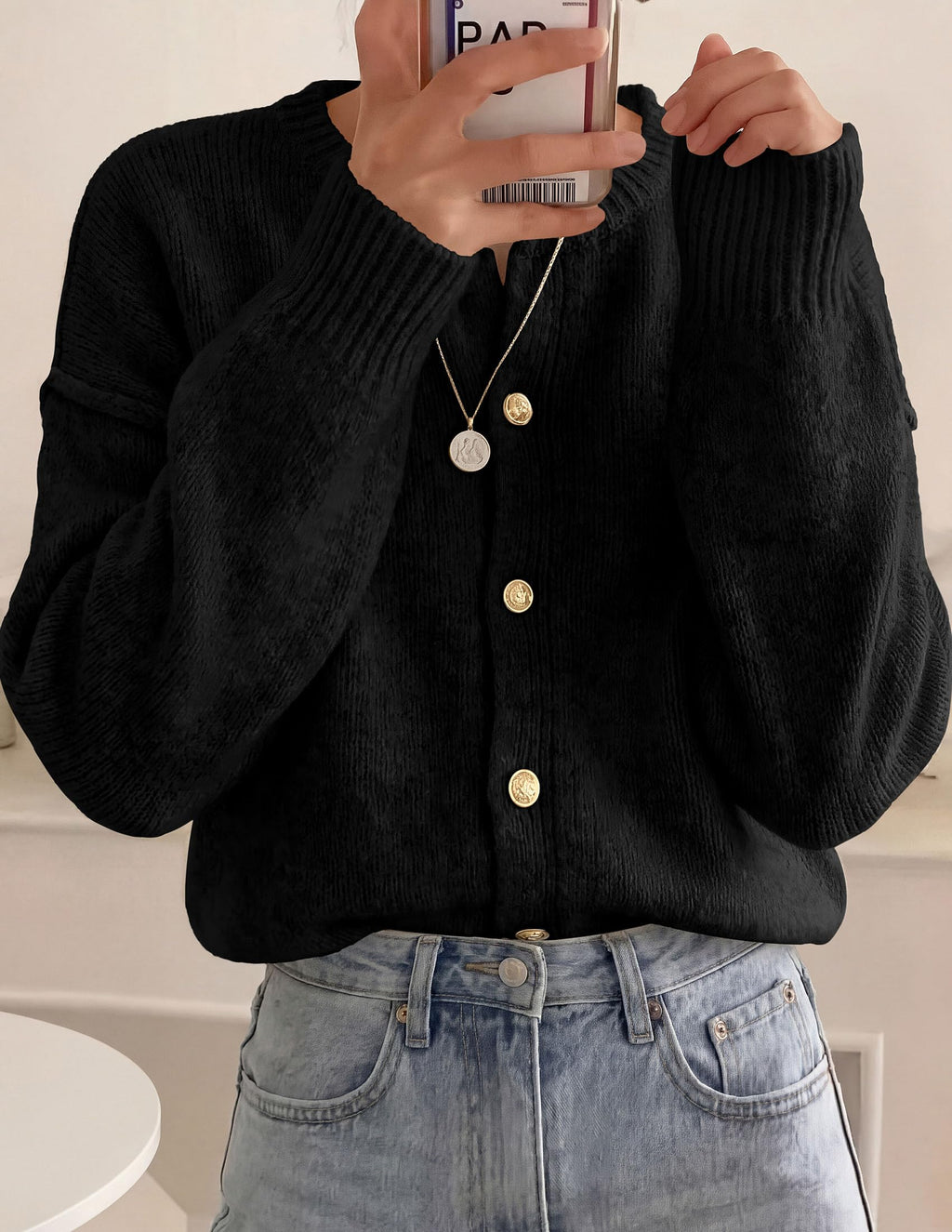 PRETTYGARDEN Women's Button up Chunky Knit Cardigan Sweaters Crew Neck, Long Sleeve, Oversized Sweaters, Relaxed Fit, Soft Cozy Casual Outerwear, Fall Outfits, Winter Fashion Clothing