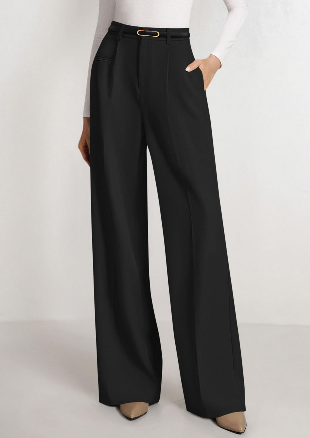 PRETTYGARDEN Womens Wide Leg Dress Pants Business Casual Flowy Work Palazzo Pants High Waisted Slacks Trousers