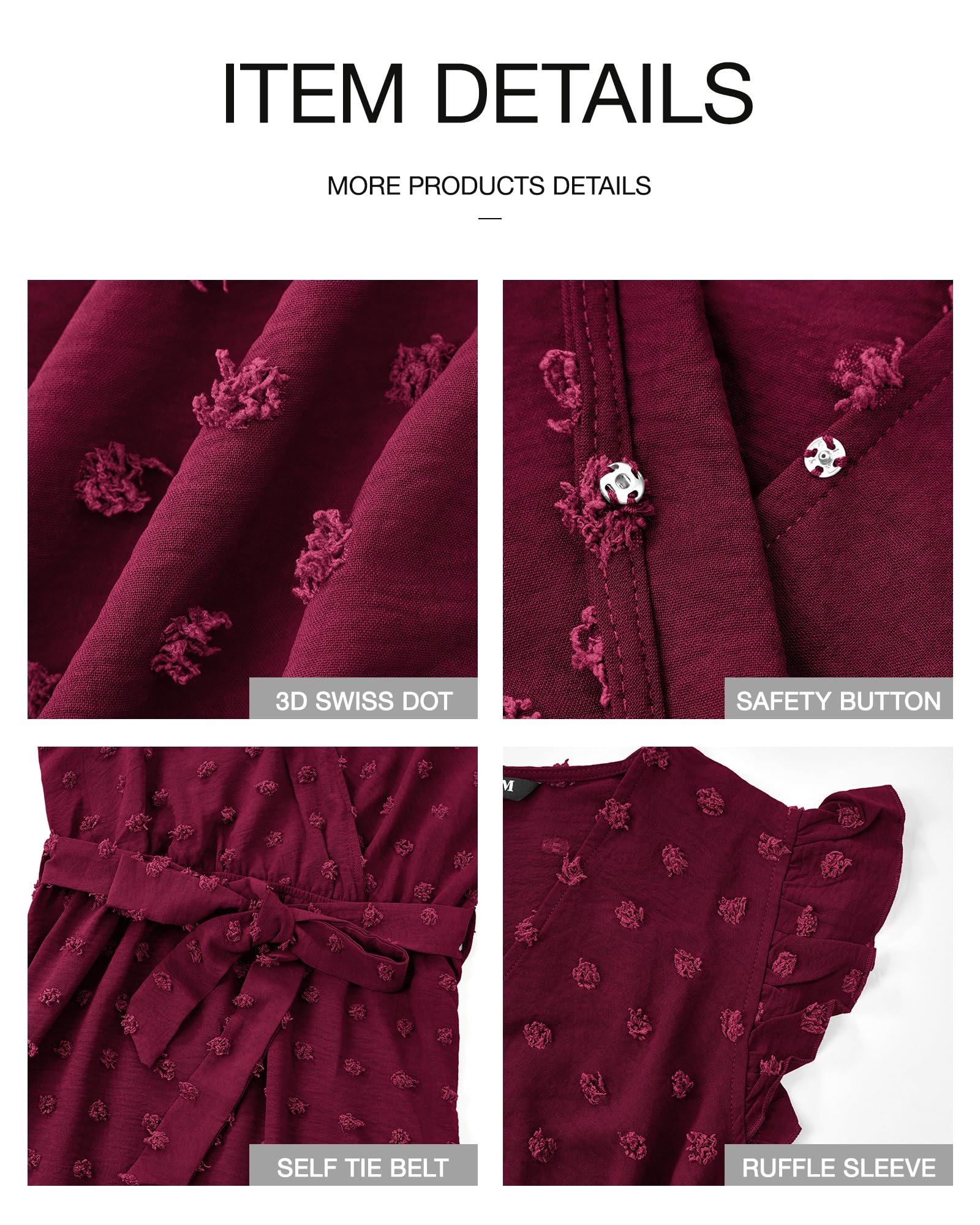 FreshPretty Women V Neck Summer Dress Cap Sleeve Swiss Dot Boho Flowy Ruffle Slit Beach Party Long Maxi Cocktail Dresses