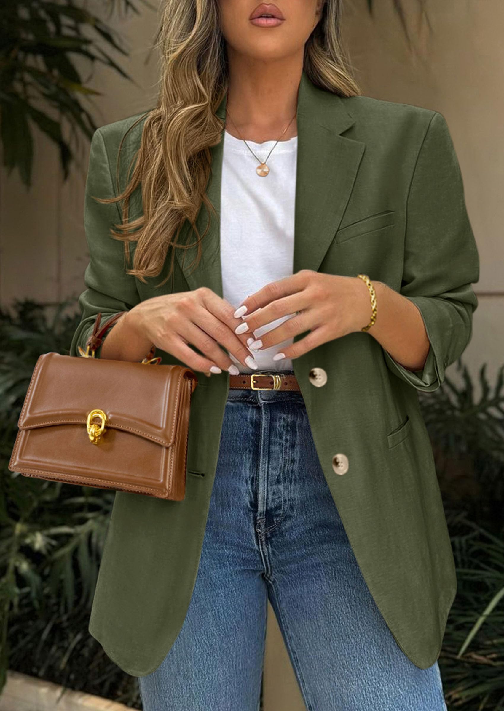 PRETTYGARDEN Blazers for Women Business Casual Long Sleeve Lapel Open Front Suit Jacket Work Blazer with Pockets