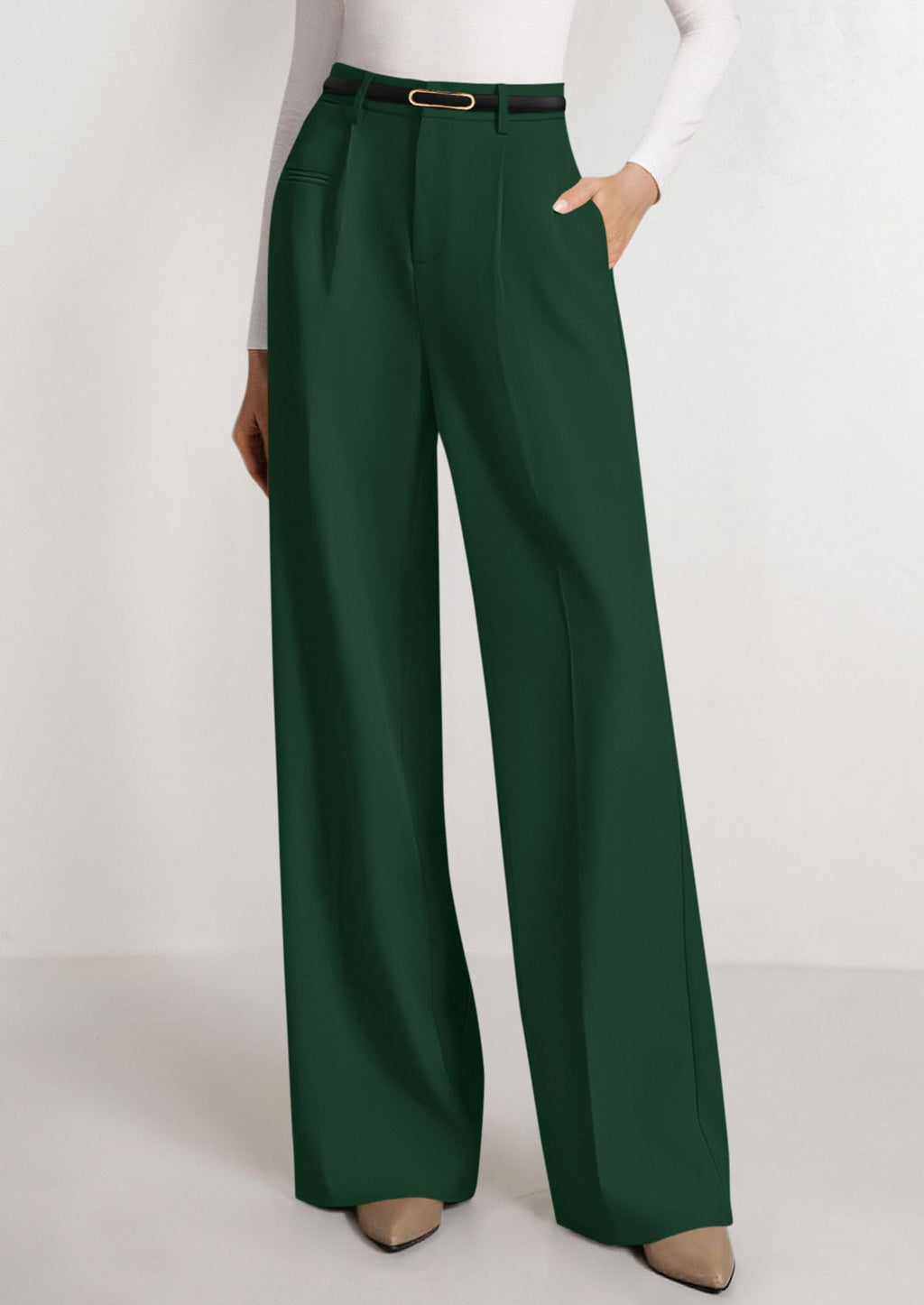 PRETTYGARDEN Womens Wide Leg Dress Pants Business Casual Flowy Work Palazzo Pants High Waisted Slacks Trousers