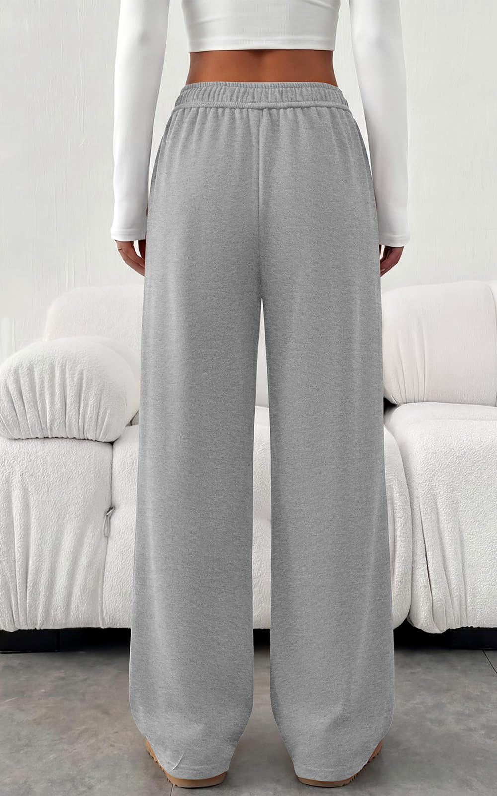 PRETTYGARDEN Fall Womens Sweatpants Baggy Wide Leg Pants with Pockets | Elastic Waist Loose Lounge Pants for Women, Tailored Soft Cotton Sweatpants Women, Fashion Y2k Outfits, Jogger Sweatpant
