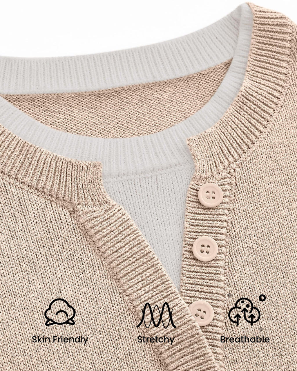 BTFBM Women Long Sleeve Crew Neck Sweaters Tops, 2 in1 Knitted Pullover, Deco Buttons, Oversized, Stretchy, Vacation, Business Casual Outfits, Fall Winter Trendy
