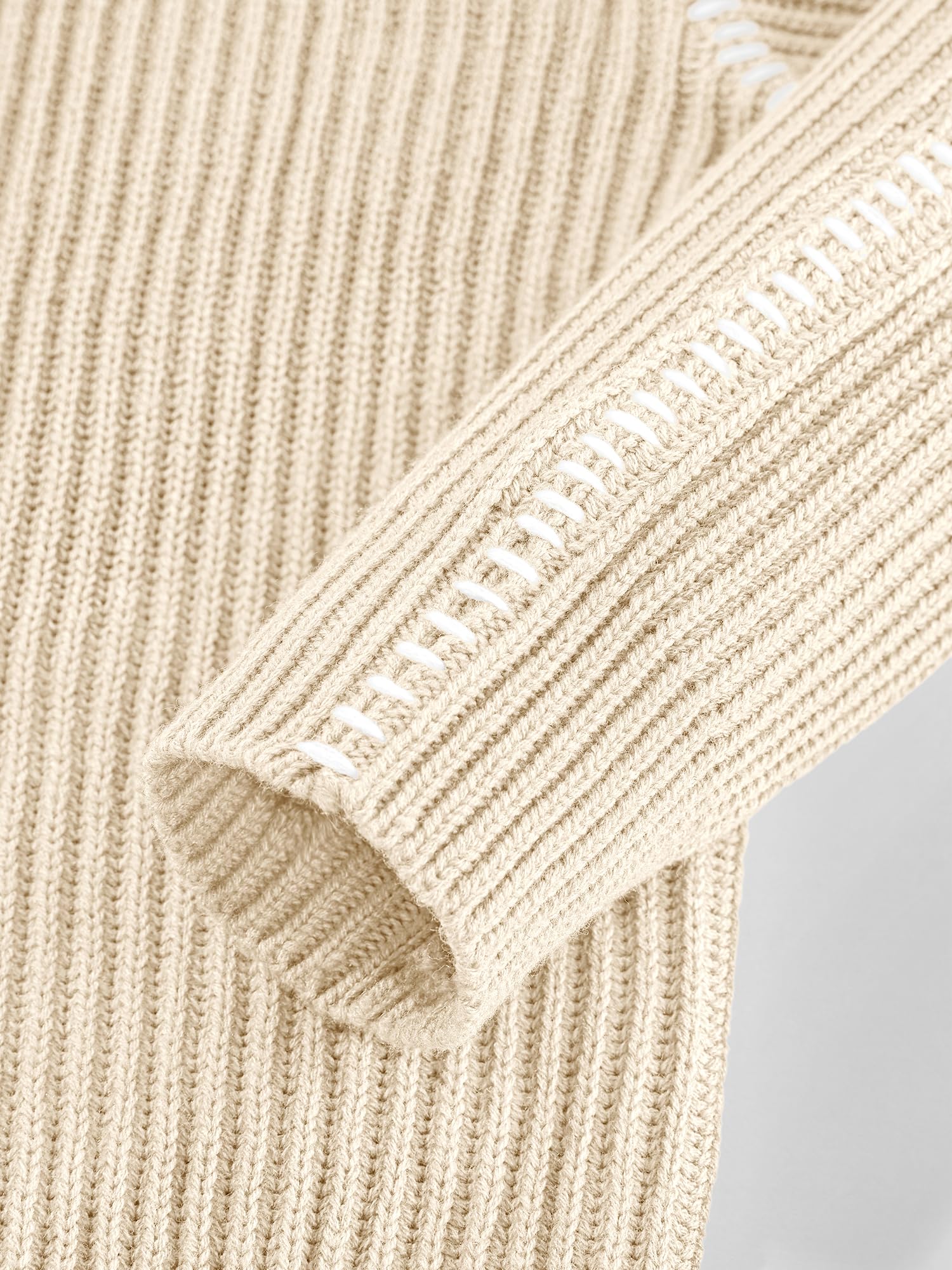 "BTFBM Womens Oversized Sweaters Contrast Chunky Knit Sweater Loose Fit Mock Neck Long Sleeve Tops, Soft Cozy Knitwear, Fall Fashion 2026, Casual Winter Clothing, Daily Going Out Outfits"