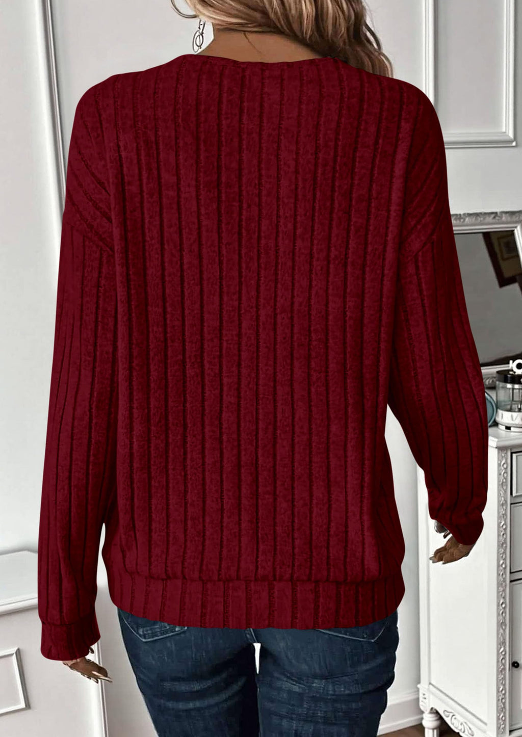 PRETTYGARDEN Women's Long Sleeve Henley Shirts Fall Casual Ribbed Tunic Tops Lightweight Sweaters Fashion Clothing