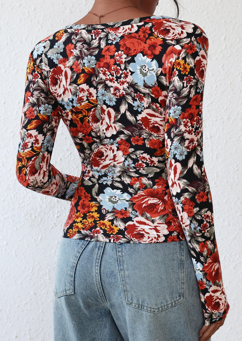 PRETTYGARDEN Women's Fall Long Sleeve Henley T Shirts Button Ribbed Knit Slim Fit Basic Tops Blouse Casual Outfits