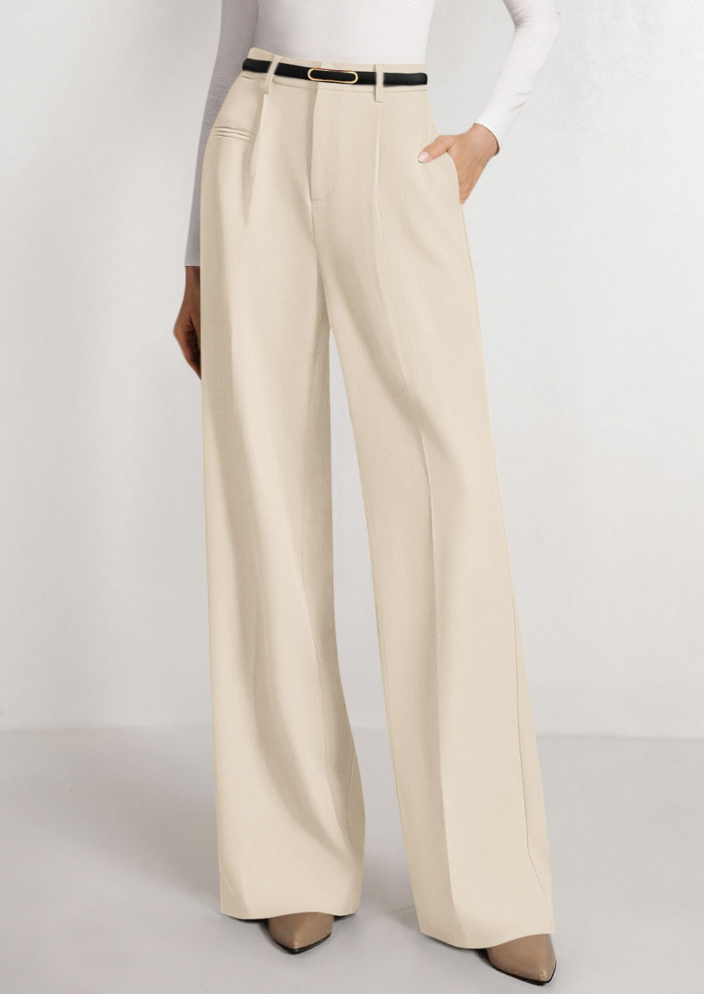 PRETTYGARDEN Womens Wide Leg Dress Pants Business Casual Flowy Work Palazzo Pants High Waisted Slacks Trousers