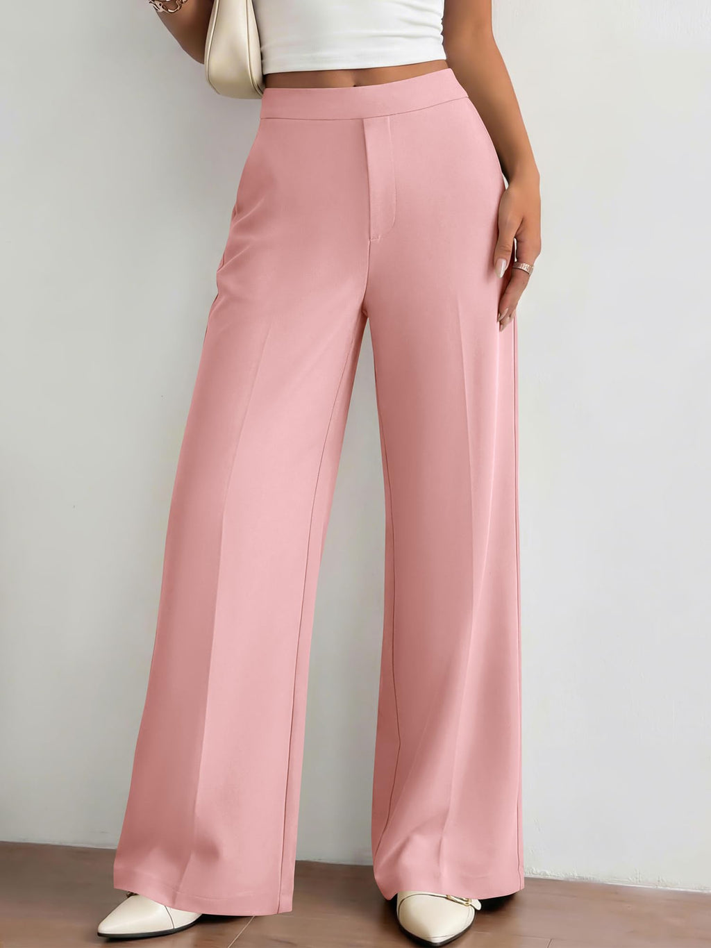 BTFBM Womens Dress Pants Wide Leg Trousers Pockets | High Waisted Long Business Casual Slacks Fall Fashion
