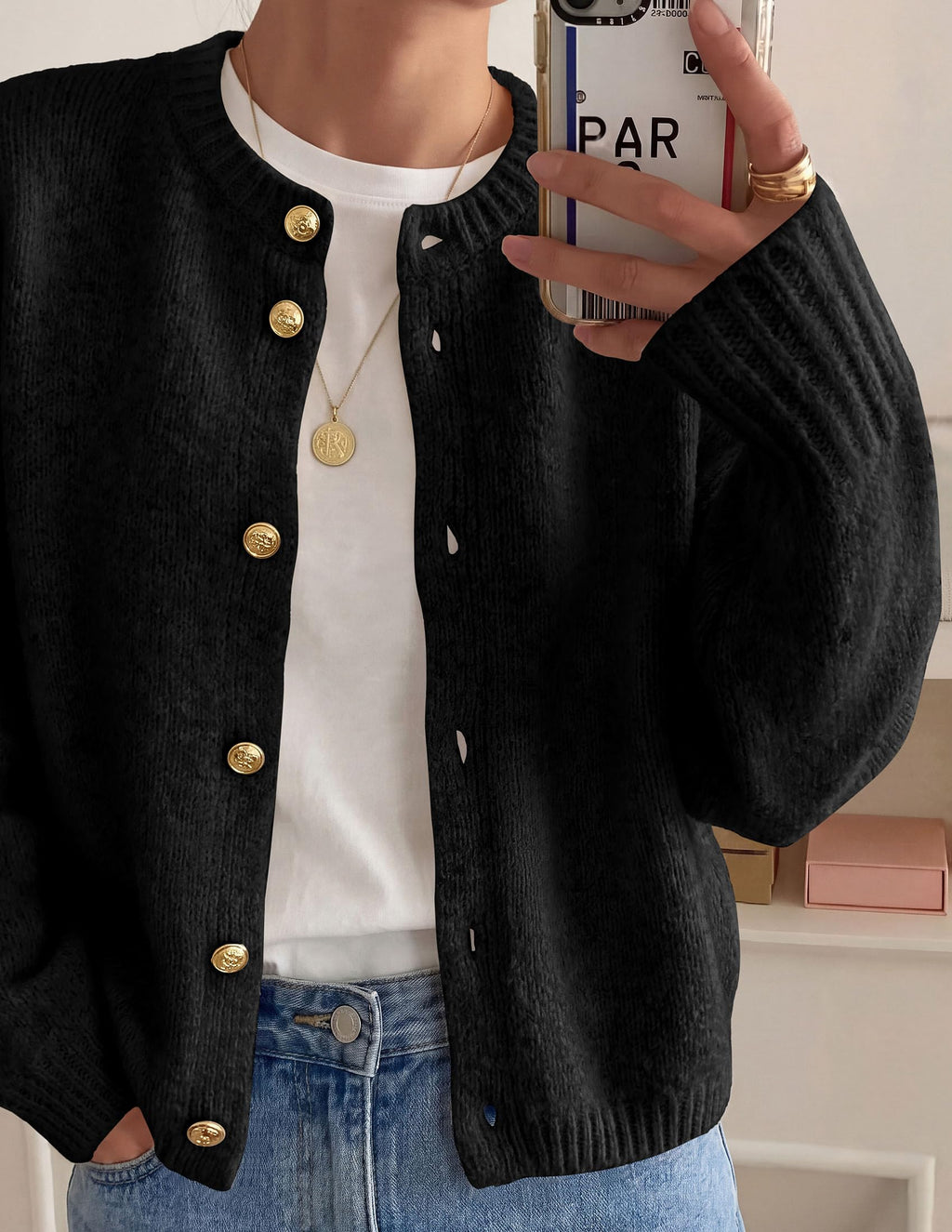 PRETTYGARDEN Women's Button up Chunky Knit Cardigan Sweaters Crew Neck, Long Sleeve, Oversized Sweaters, Relaxed Fit, Soft Cozy Casual Outerwear, Fall Outfits, Winter Fashion Clothing