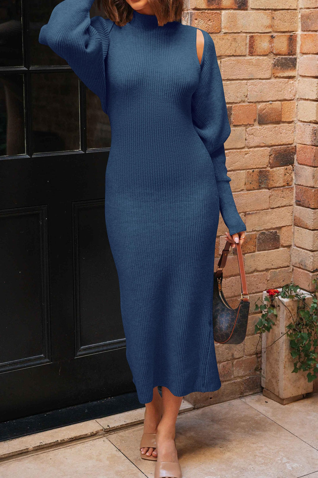 PRETTYGARDEN Women's Fall 2 Piece Outfits Knit Long Sleeve Cropped Cardigan Pullover Sweater Maxi Dress Sets Winter Clothing