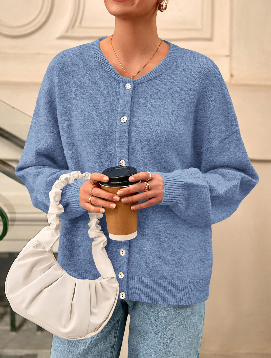 PRETTYGARDEN Womens Long Sleeve Cardigan Sweaters Button Down Knit Tops