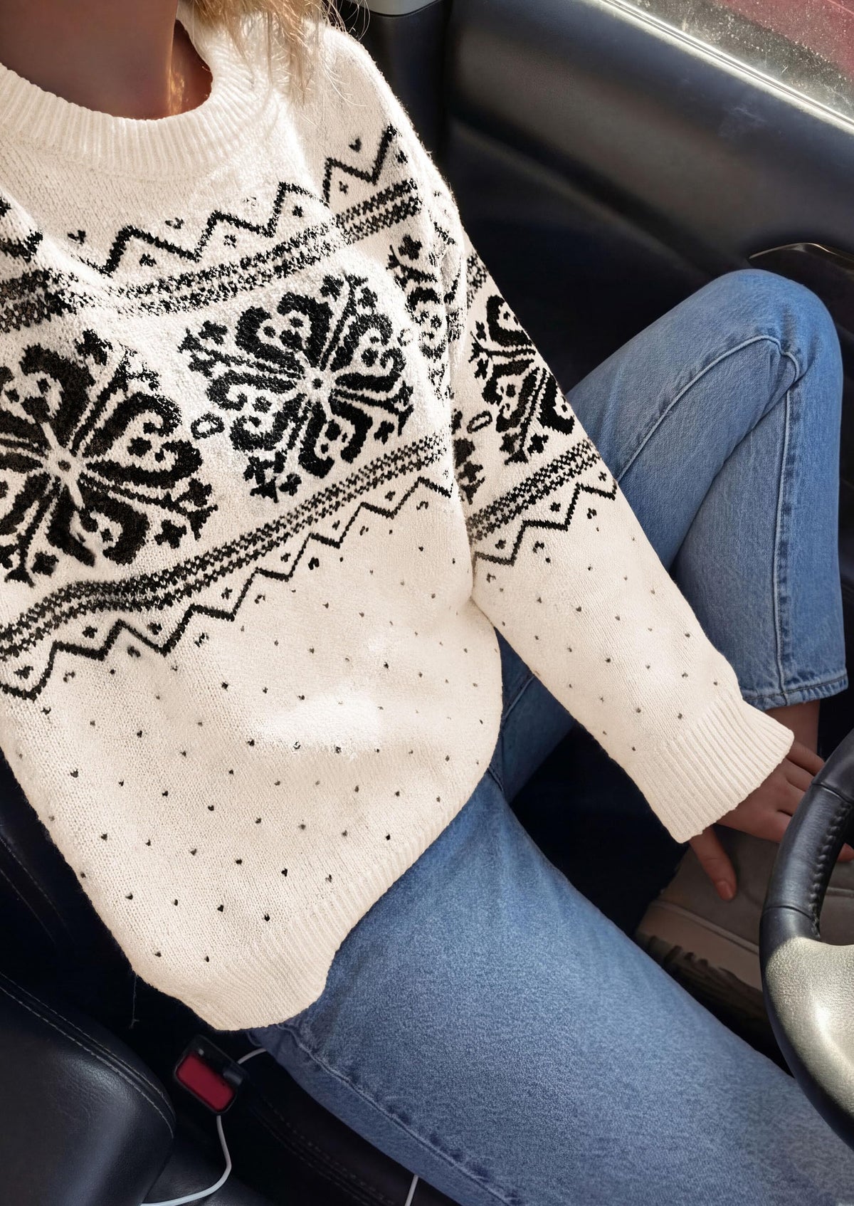 PRETTYGARDEN Women's Fair Isle Oversized Sweater | Relaxed Fit, Soft Cozy Knit, Long Sleeve Pullover, Crew Neck, Going Out Tops, Fall Holiday Outfits, Winter Fashion Clothing