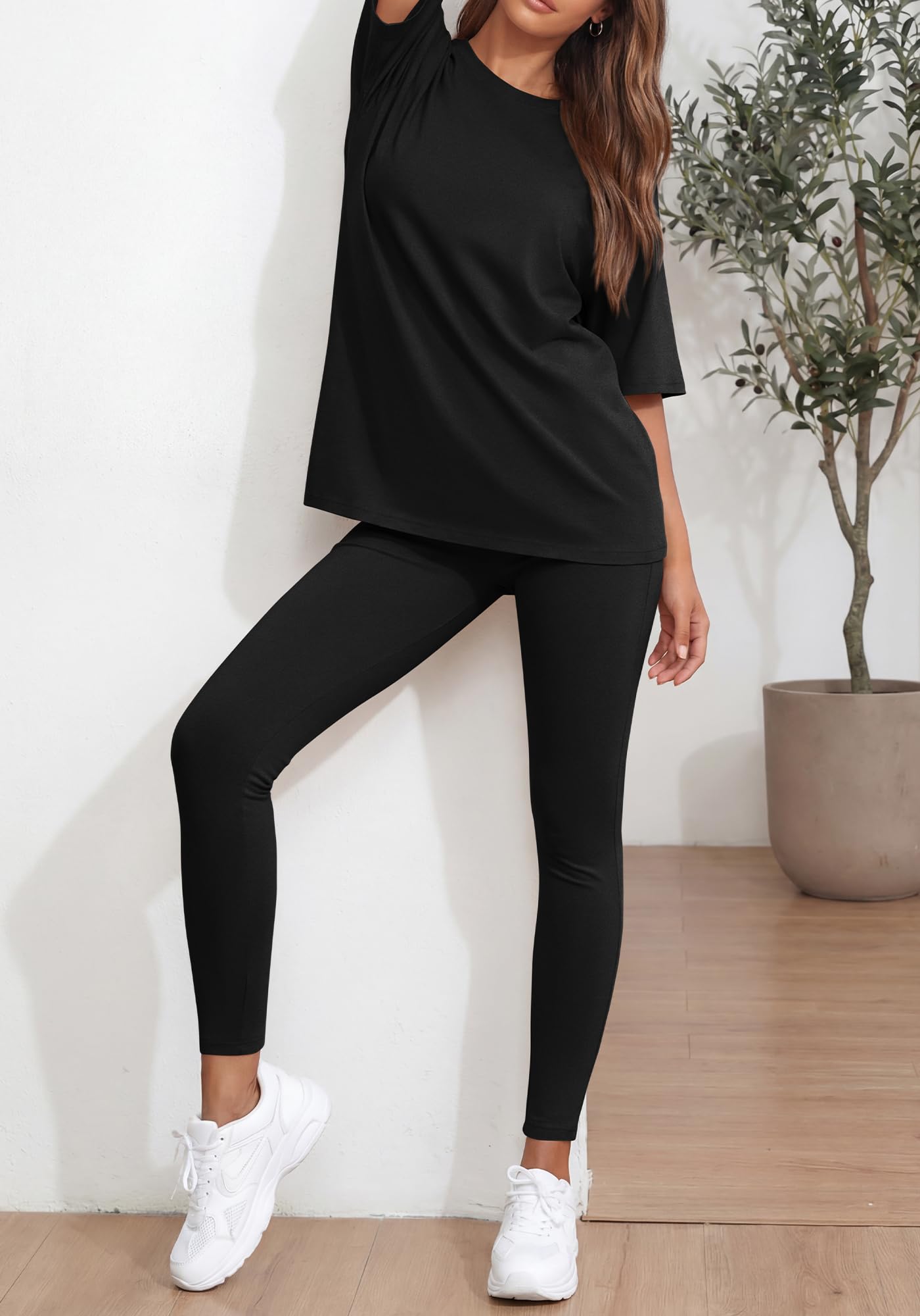 BTFBM Two Piece Lounge Set Women Spring Casual Oversized Shirts Leggings Matching Workout Airport Travel Outfits