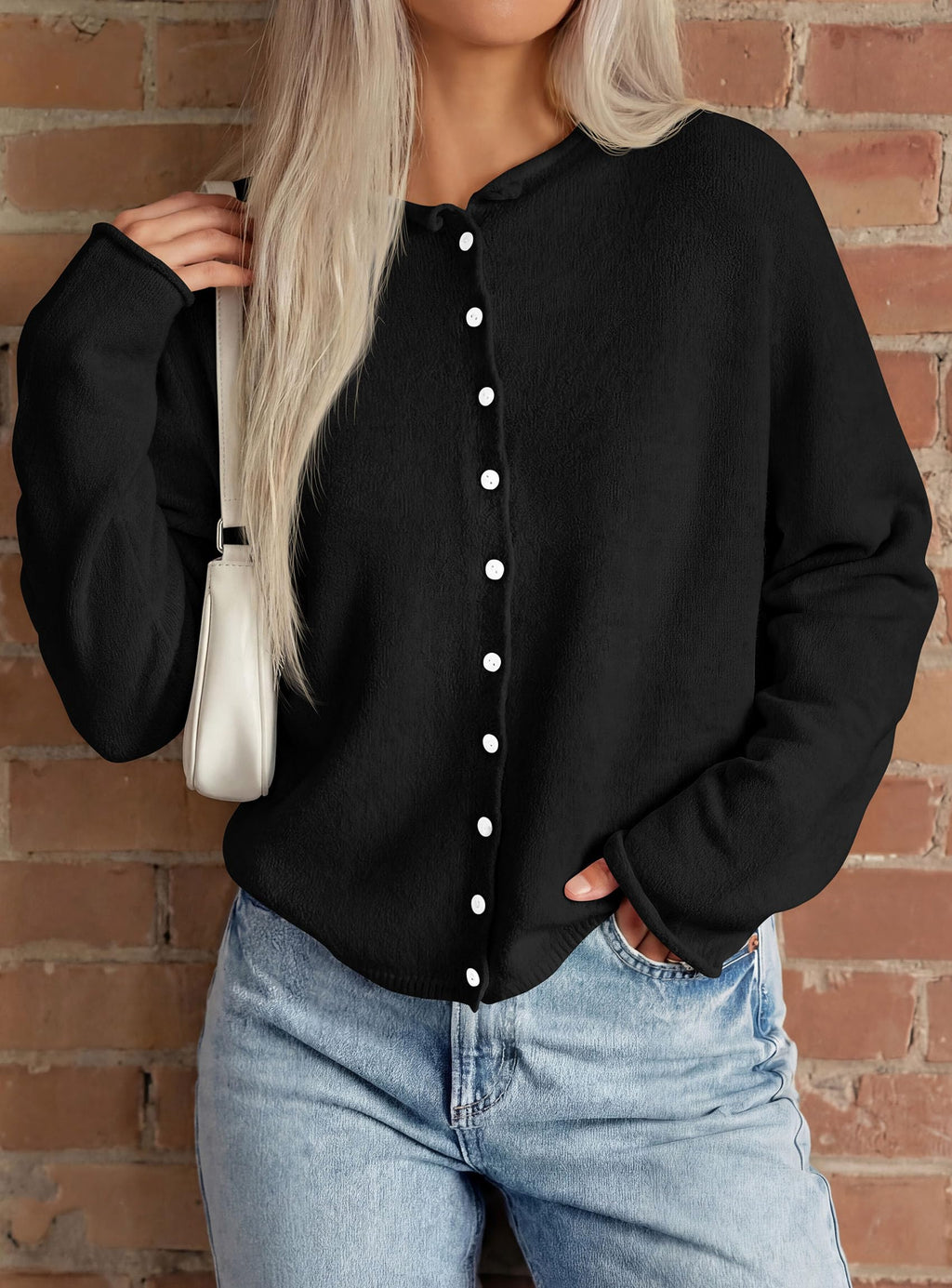 PRETTYGARDEN Button Up Cardigan for Women Knit Oversized Fall Sweaters
