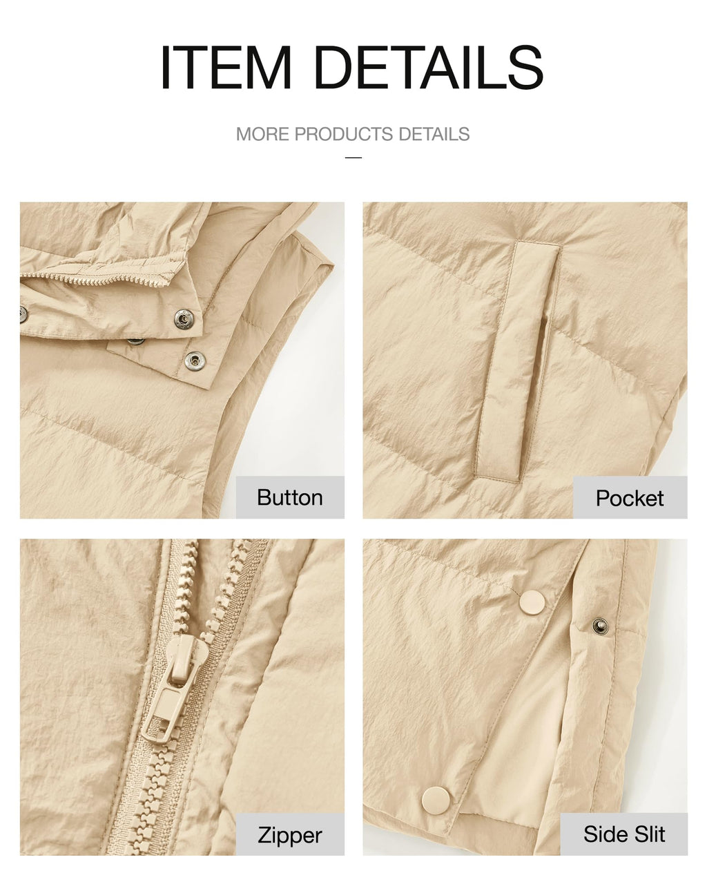 FreshPretty Long Puffer Vest Women Quilted Hooded Button Down Zip Up Sleeveless Vests Outerwear Padded Jacket Fall Winter Coat