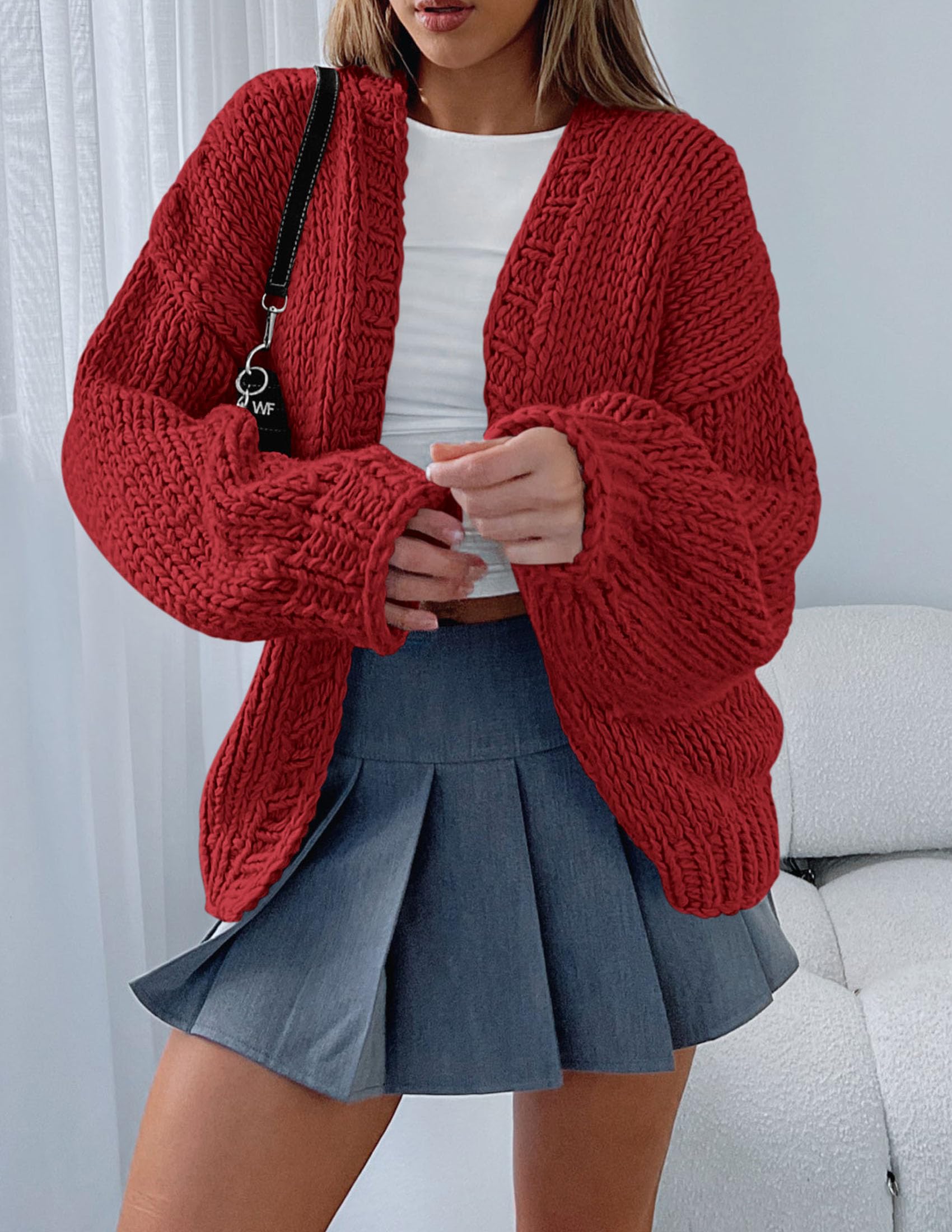 PRETTYGARDEN Cardigan Sweaters for Women Trendy Fall Fashion Long Sleeve Chunky Knit Cardigans Winter Clothing Outfits