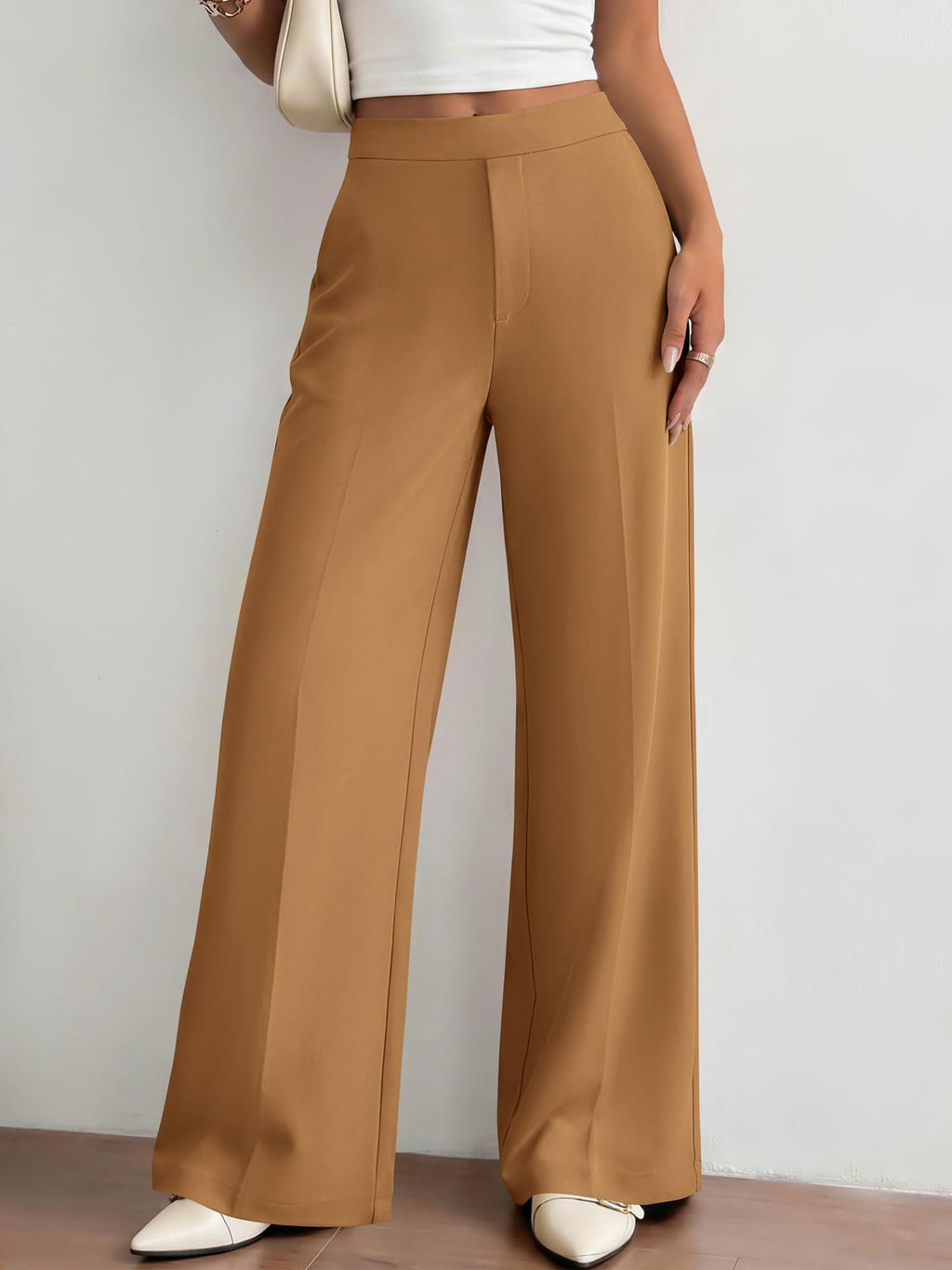 BTFBM Womens Dress Pants Wide Leg Trousers Pockets | High Waisted Long Business Casual Slacks Fall Fashion