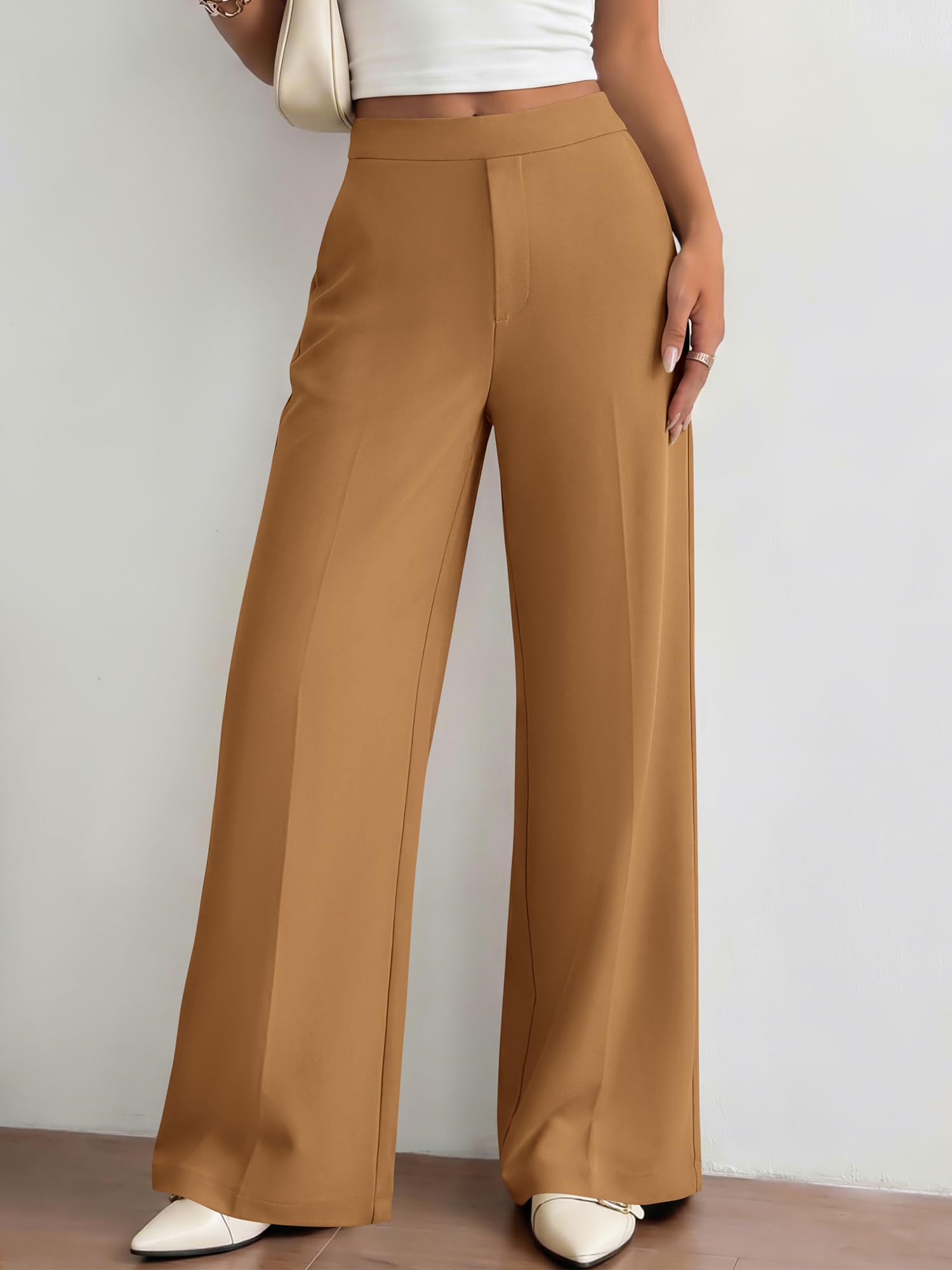 BTFBM Womens Dress Pants Wide Leg Trousers Pockets | High Waisted Long Business Casual Slacks Fall Fashion