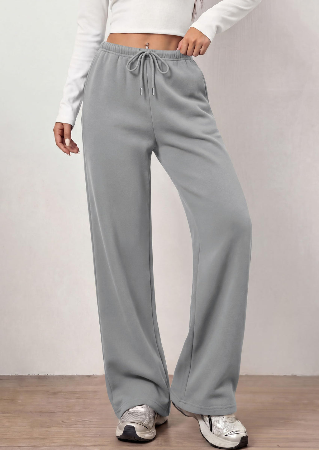 PRETTYGARDEN Womens Wide Leg Sweatpants Fleece Lounge Pants | Elastic Drawstring Waist,Baggy Jogger Yoga Sweat pants,Pockets,Fall Winter Clothes,Loose Daily Casual & Loungewear Trousers