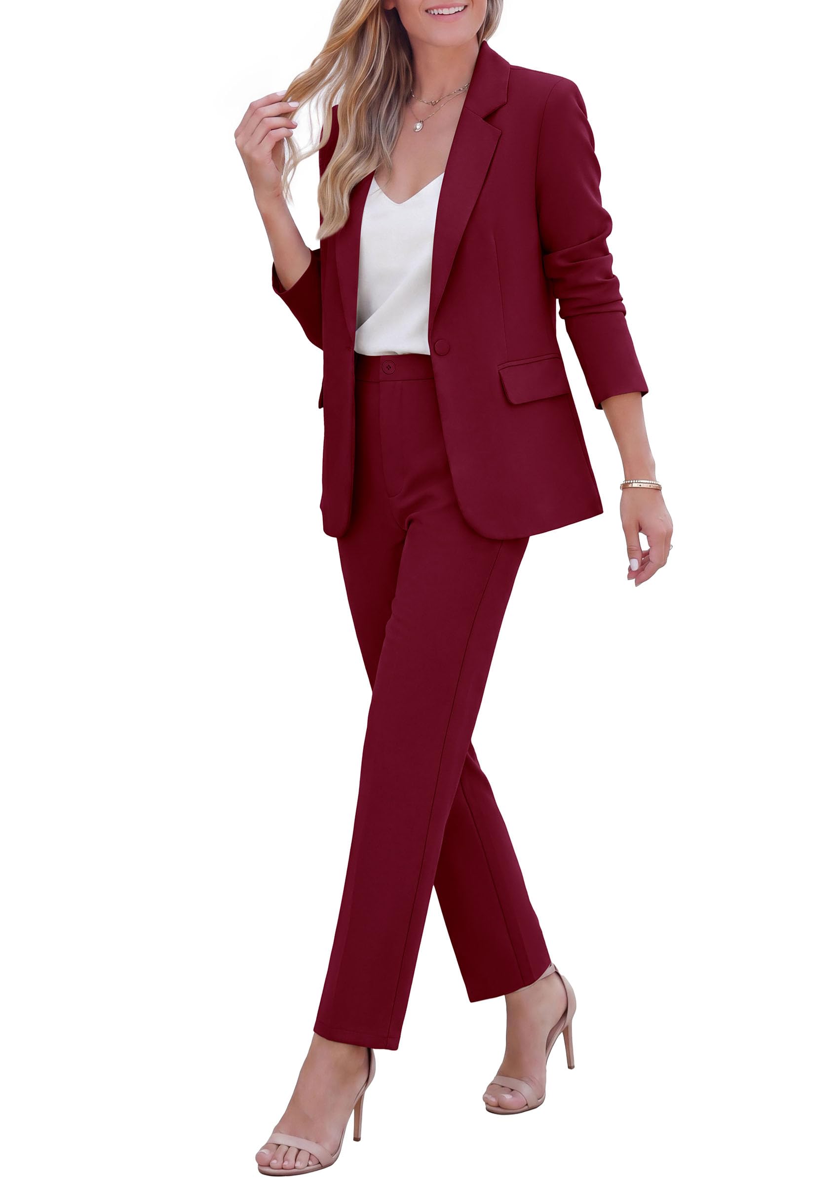 PRETTYGARDEN Two Piece Sets for Women Dressy Pant Suits