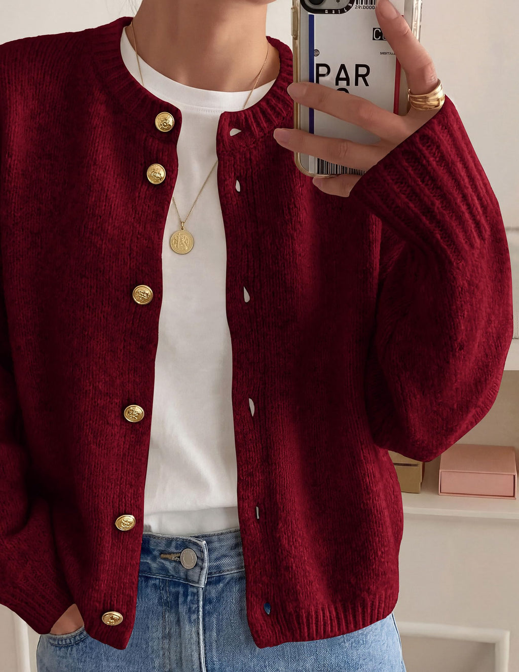 PRETTYGARDEN Women's Button up Chunky Knit Cardigan Sweaters Crew Neck, Long Sleeve, Oversized Sweaters, Relaxed Fit, Soft Cozy Casual Outerwear, Fall Outfits, Winter Fashion Clothing