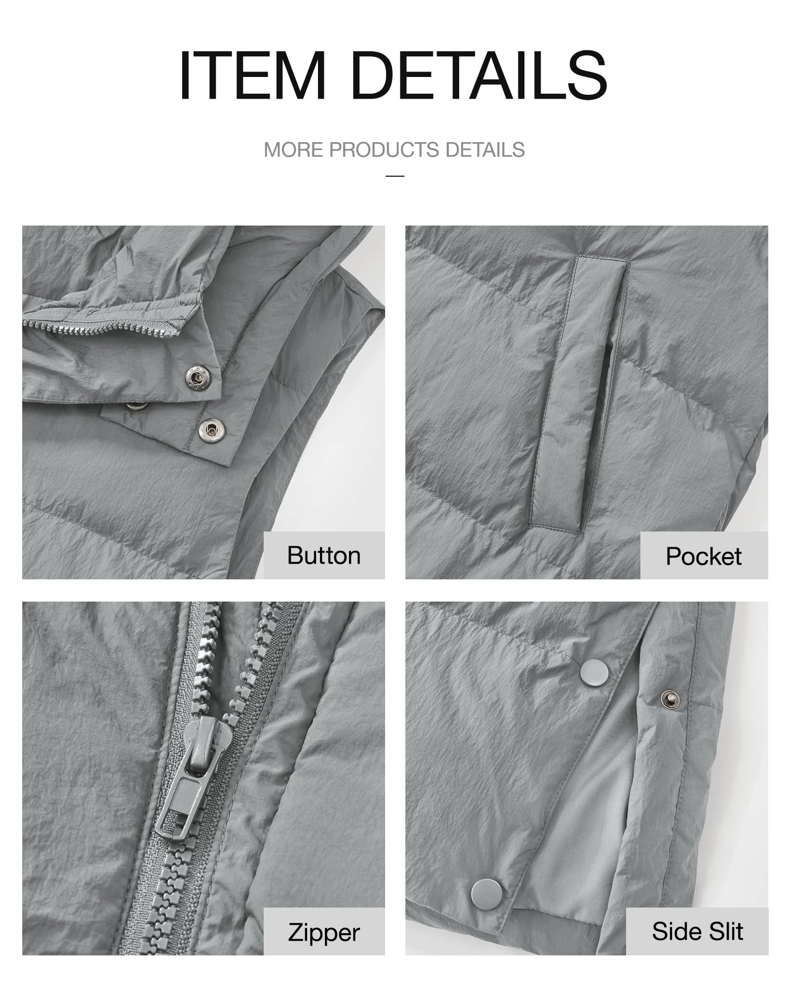 FreshPretty Long Puffer Vest Women Quilted Hooded Button Down Zip Up Sleeveless Vests Outerwear Padded Jacket Fall Winter Coat