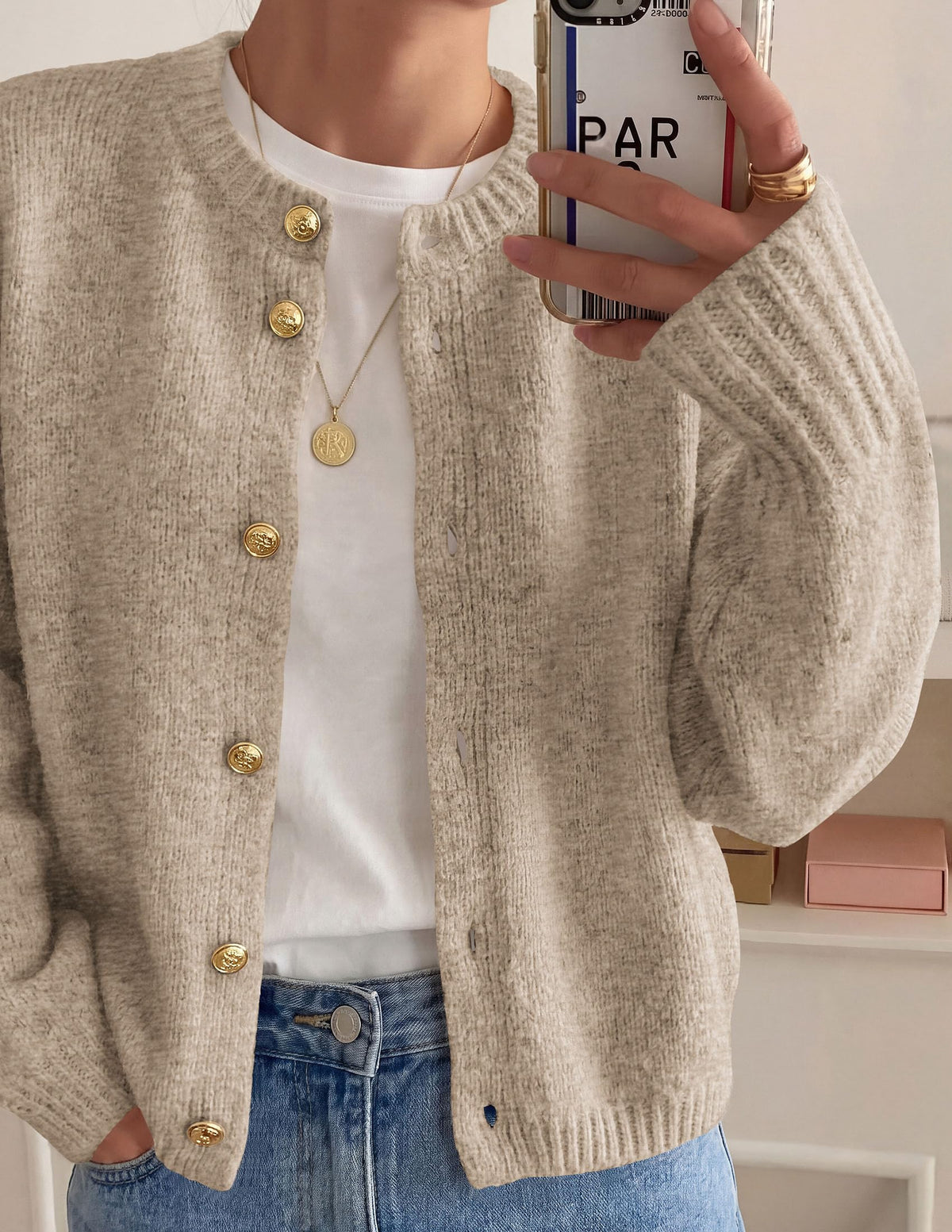 PRETTYGARDEN Women's Button up Chunky Knit Cardigan Sweaters Crew Neck, Long Sleeve, Oversized Sweaters, Relaxed Fit, Soft Cozy Casual Outerwear, Fall Outfits, Winter Fashion Clothing
