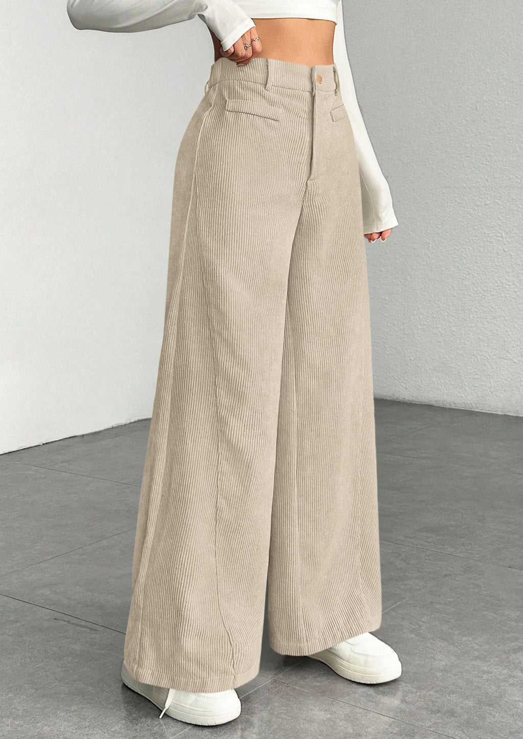 PRETTYGARDEN Women's High Waisted Corduroy Pants Casual