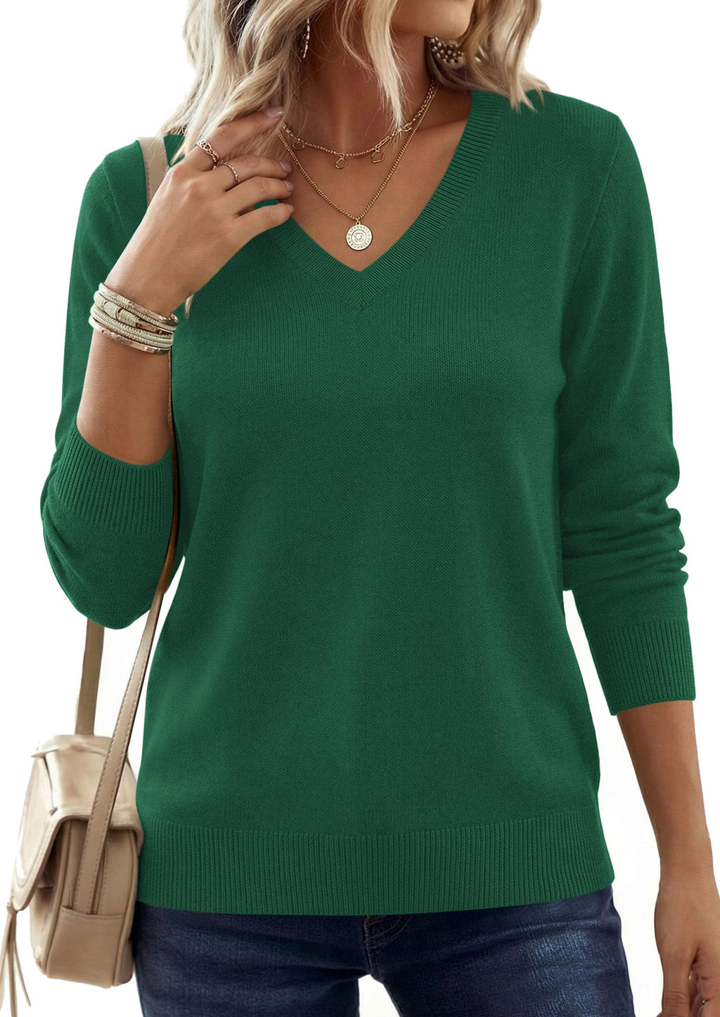 PRETTYGARDEN V Neck Sweaters for Women Cozy Fall Fashion