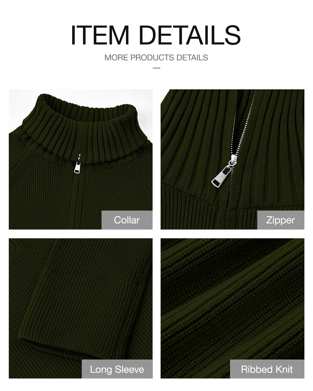 FreshPretty Womens Sweaters Quarter Zip Pullover V Neck Collar Long Sleeve Ribbed Knit Loose Casual Winter Fall Sweater