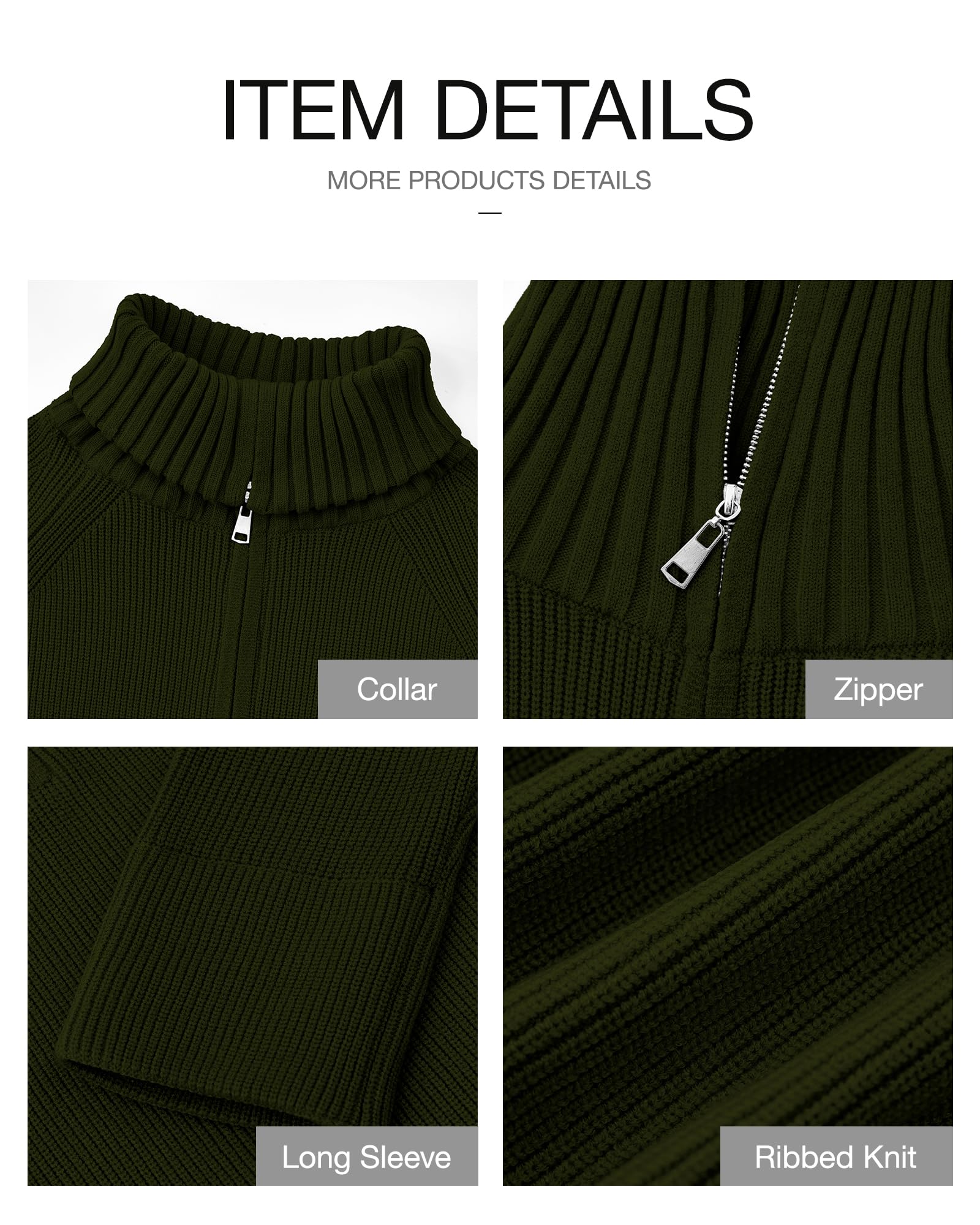 FreshPretty Womens Sweaters Quarter Zip Pullover V Neck Collar Long Sleeve Ribbed Knit Loose Casual Winter Fall Sweater