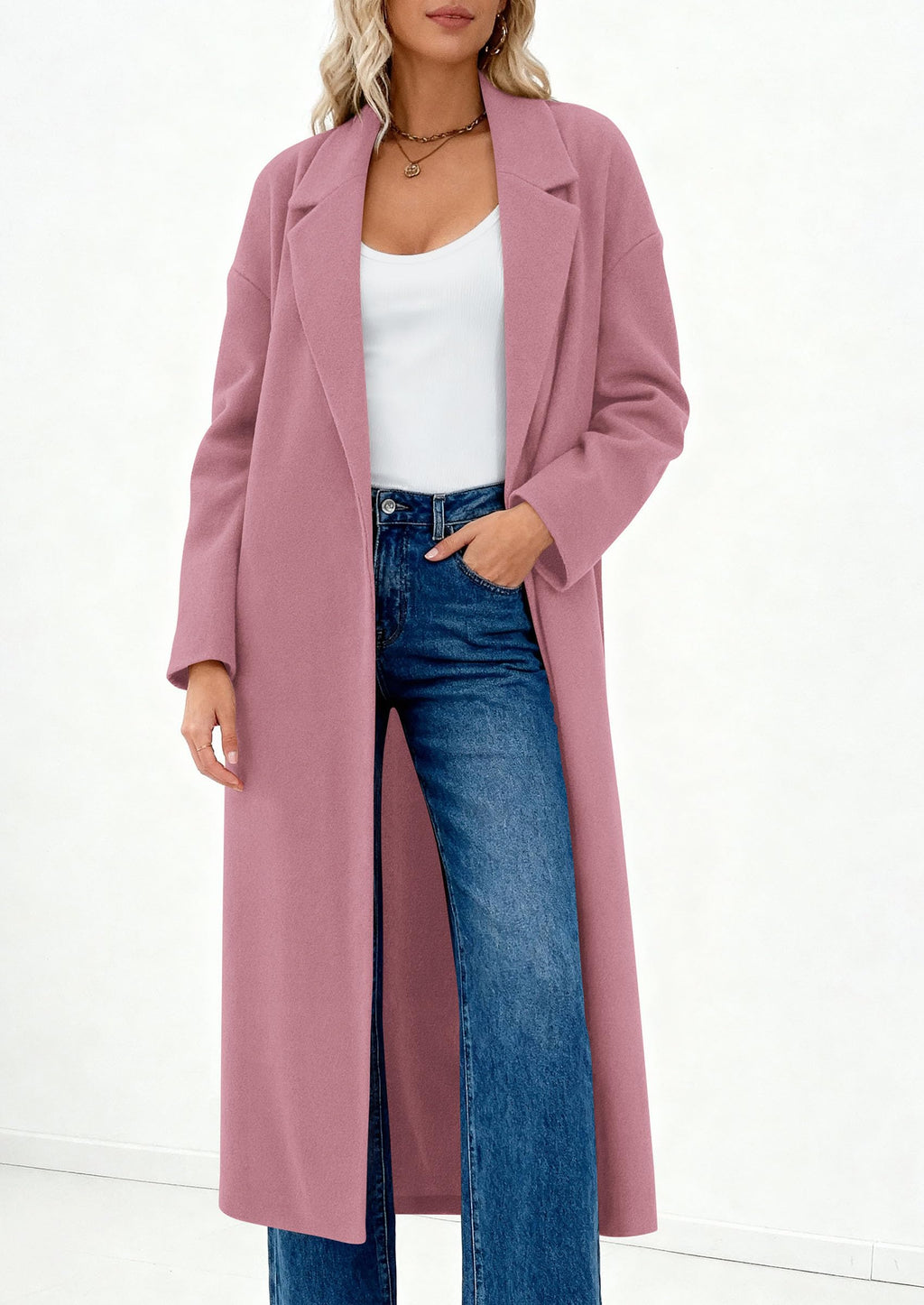 PRETTYGARDEN Womens Winter Coats Trendy Long Sleeve Notch Lapel Button Long Jackets Casual Oversized Vacation Outfits