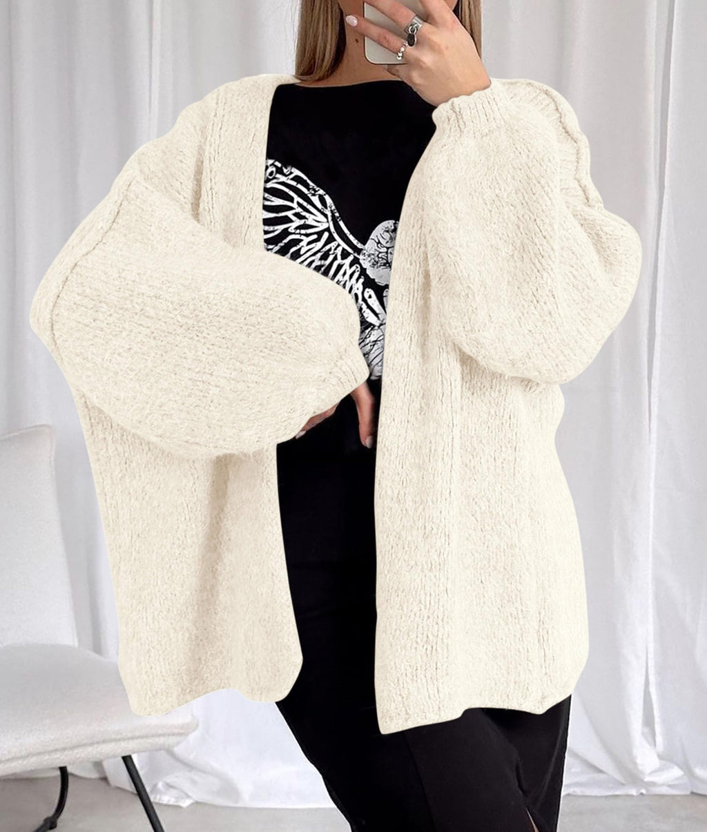 PRETTYGARDEN Womens Oversized Cardigan Sweaters Fall Long Lantern Sleeve Knit Open Front Lightweight Sweater
