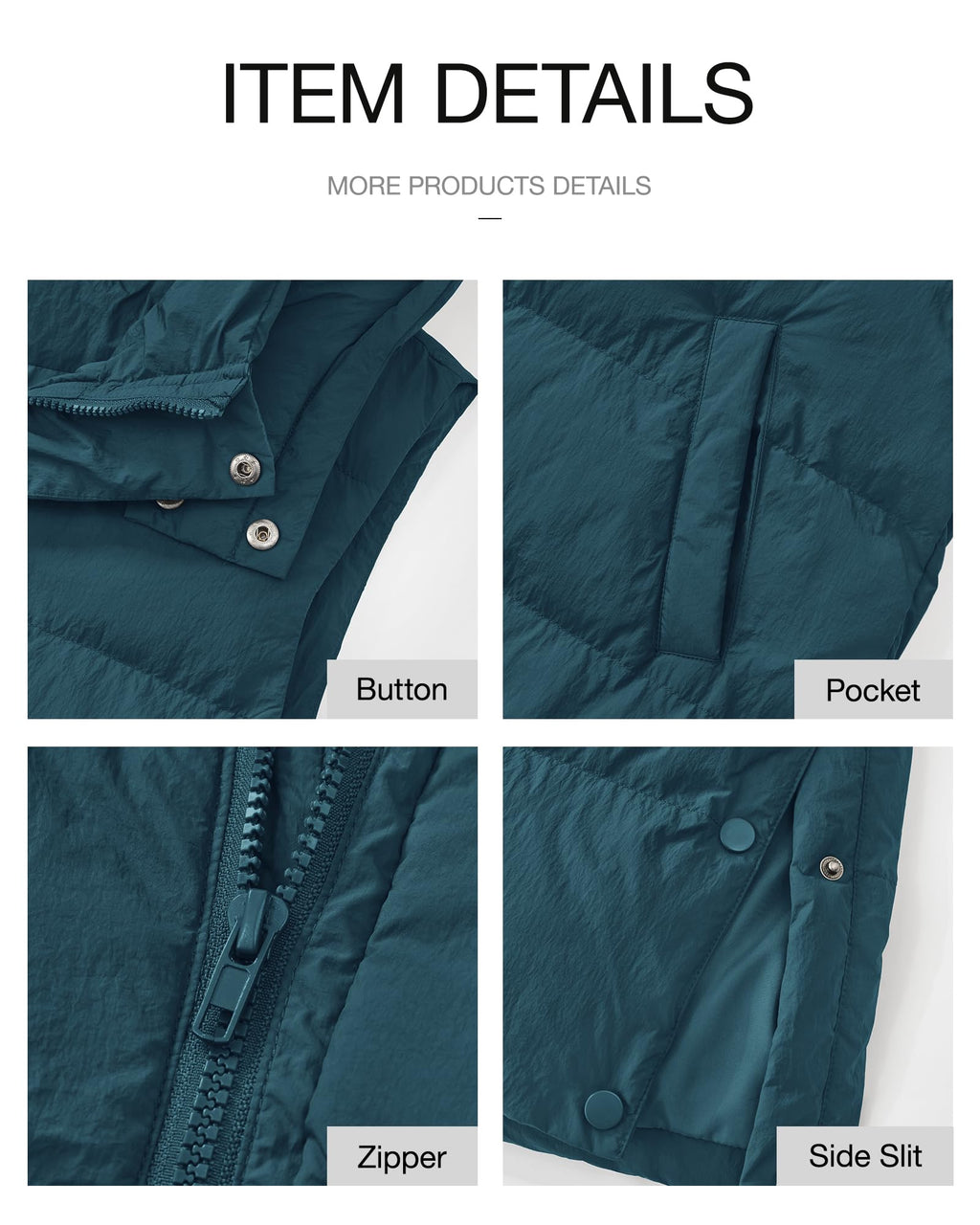 FreshPretty Long Puffer Vest Women Quilted Hooded Button Down Zip Up Sleeveless Vests Outerwear Padded Jacket Fall Winter Coat