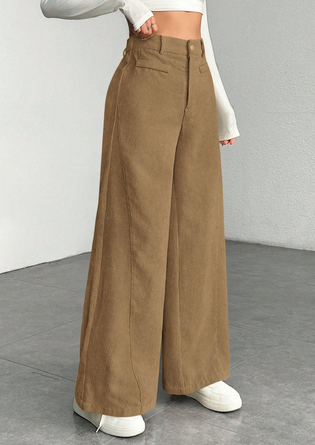 PRETTYGARDEN Women's High Waisted Corduroy Pants Casual