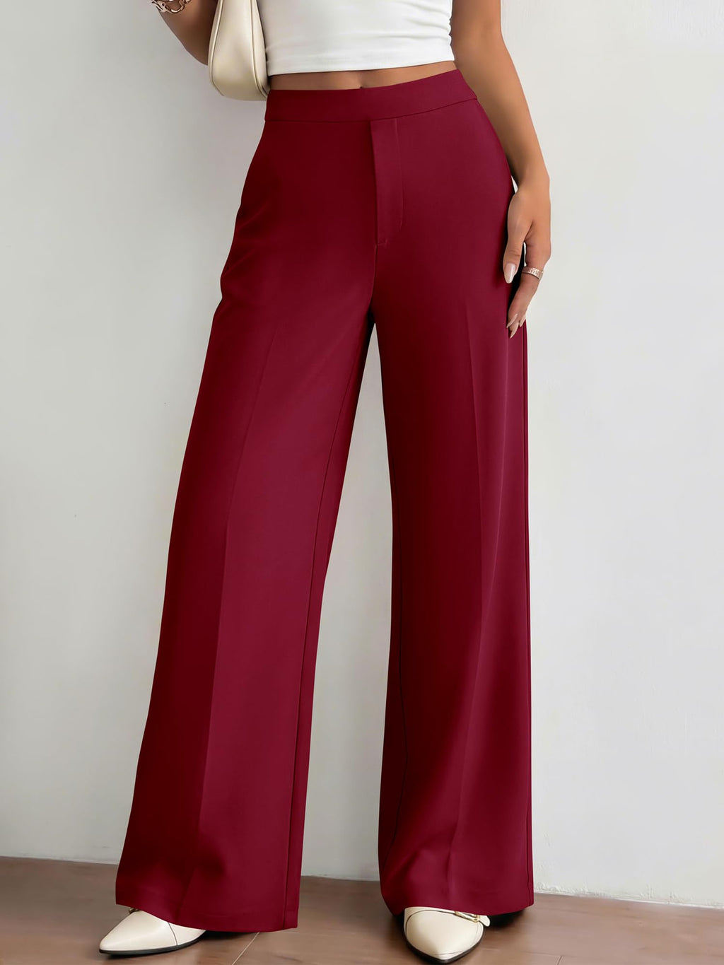 BTFBM Womens Dress Pants Wide Leg Trousers Pockets | High Waisted Long Business Casual Slacks Fall Fashion
