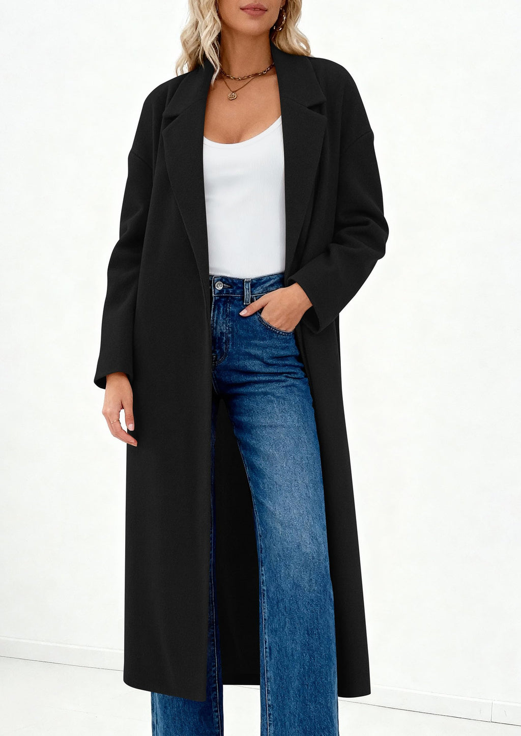 PRETTYGARDEN Womens Winter Coats Trendy Long Sleeve Notch Lapel Button Long Jackets Casual Oversized Vacation Outfits