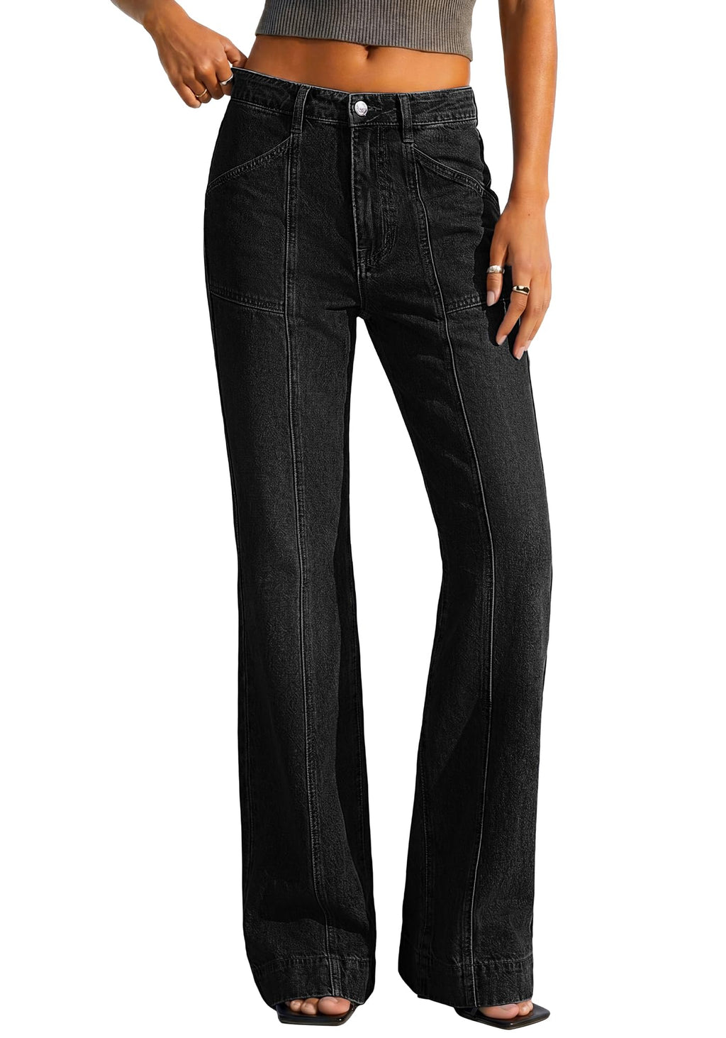 BTFBM Straight Leg Jeans for Women Stretchy Curve Appeal Pants Front Seam, Little Flare Bootcut Jean, High Waisted Denim Pockets, Travel Airport Outfits, Trendy Fall Fashion Clothing