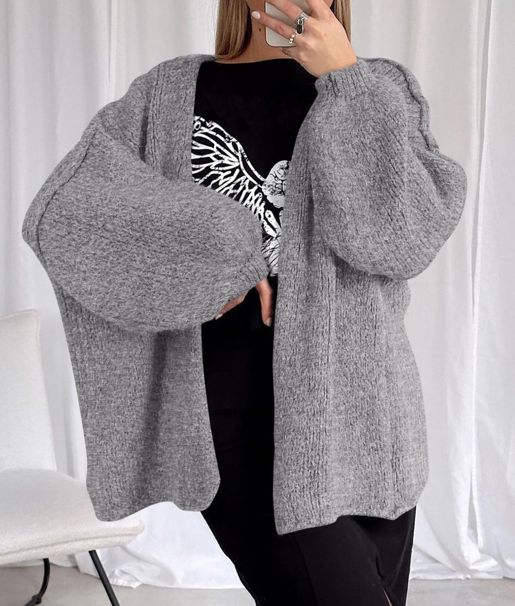 PRETTYGARDEN Womens Oversized Cardigan Sweaters Fall Long Lantern Sleeve Knit Open Front Lightweight Sweater