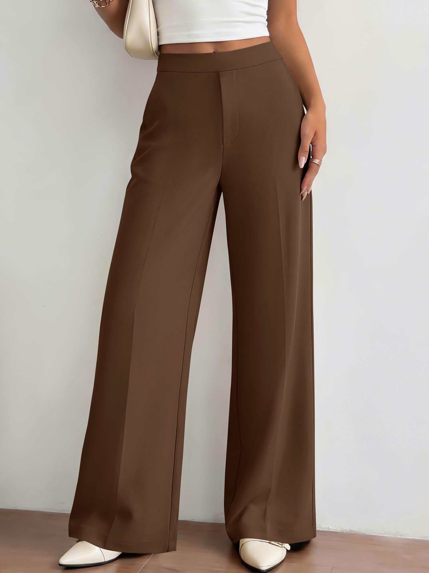 BTFBM Womens Dress Pants Wide Leg Trousers Pockets | High Waisted Long Business Casual Slacks Fall Fashion