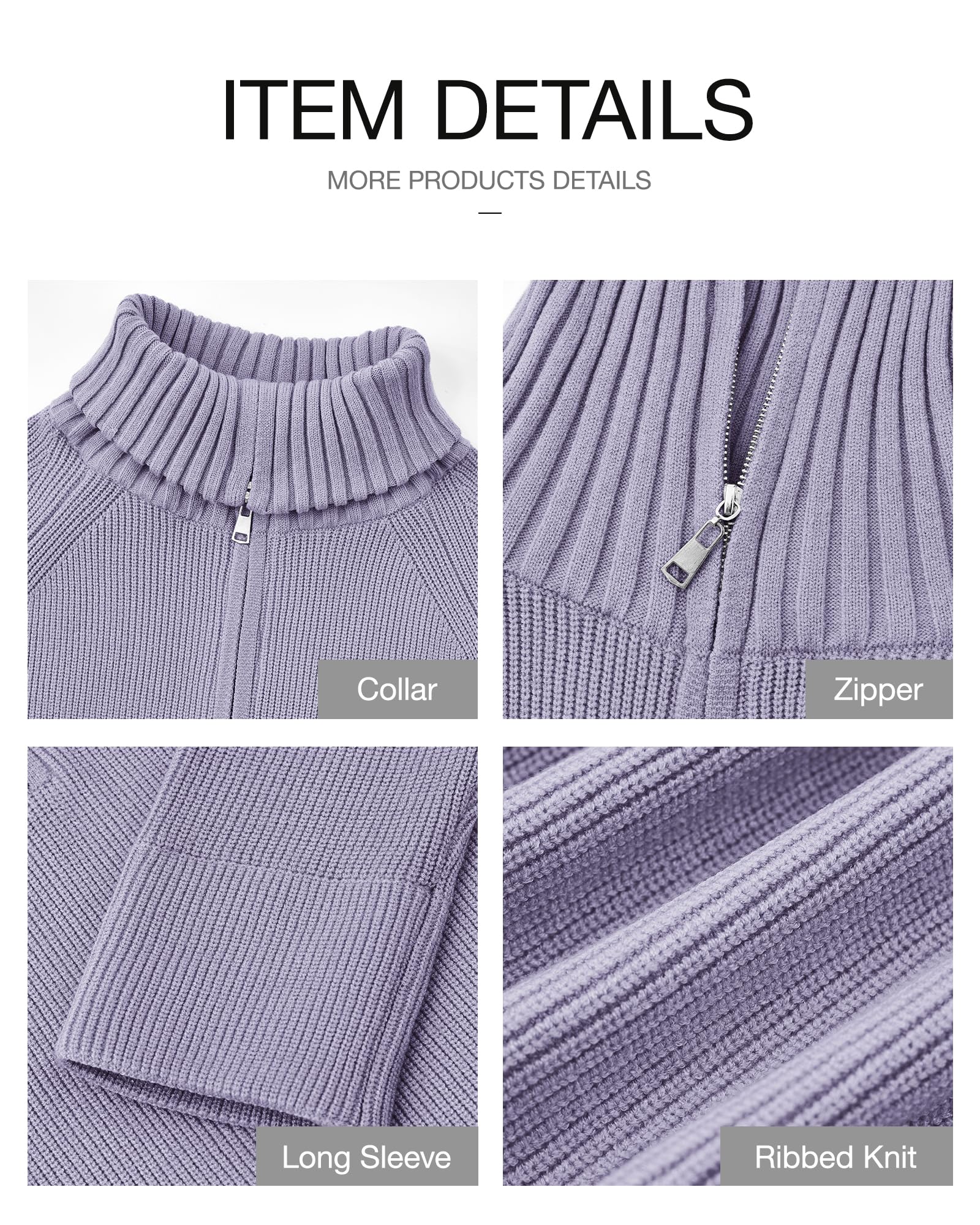 FreshPretty Womens Sweaters Quarter Zip Pullover V Neck Collar Long Sleeve Ribbed Knit Loose Casual Winter Fall Sweater